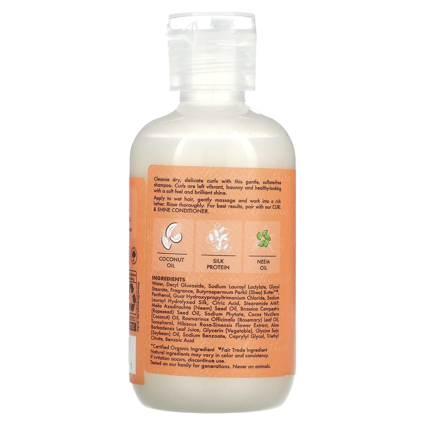 SheaMoisture, Curl & Shine Shampoo, Thick, Curly Hair, Coconut & Hibiscus, 3.2 fl oz (95 ml) - Image 2