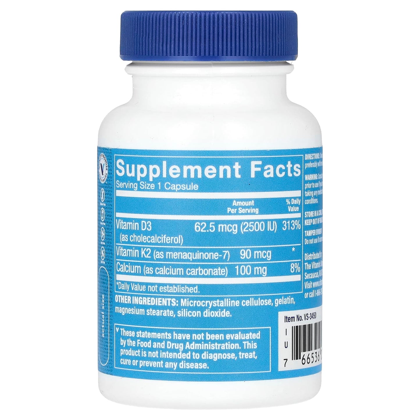 The Vitamin Shoppe, Vitamin D3 & K2, 60 Capsules