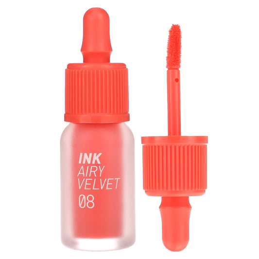 Peripera, Ink Airy Velvet Lip Tint, 08 Pretty Orange Pink, 0.14 oz (4 g) - Image 1