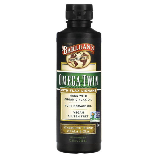 Barlean's Omega Twin with Flax Lignans - Vegan Omega Nutrition Supplement - Image 1