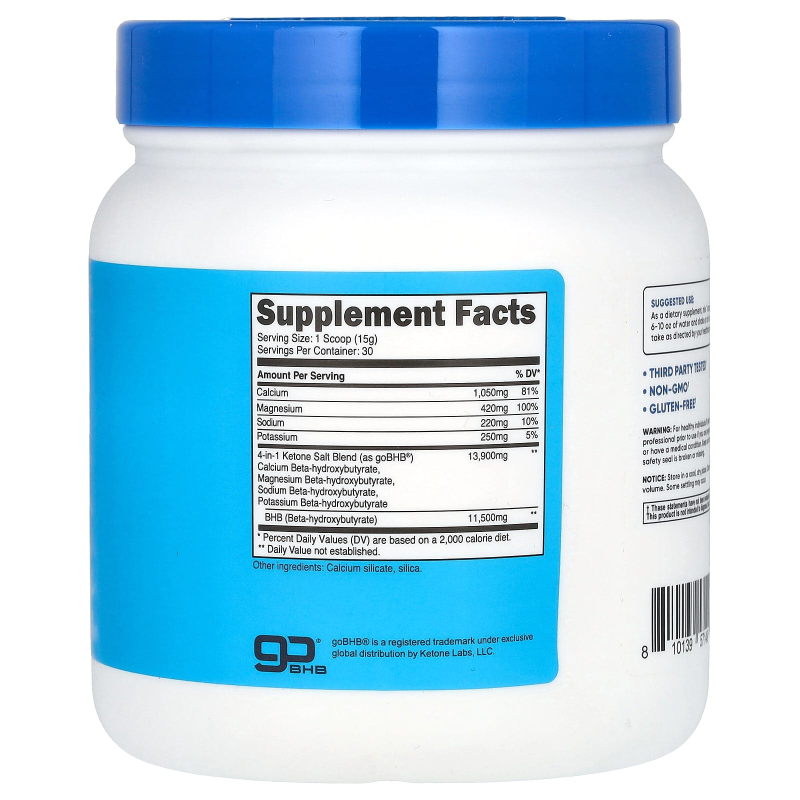 Nutricost, BHB Salts, goBHB®, Unflavored, 0.97 lb (442 g) - Image 2