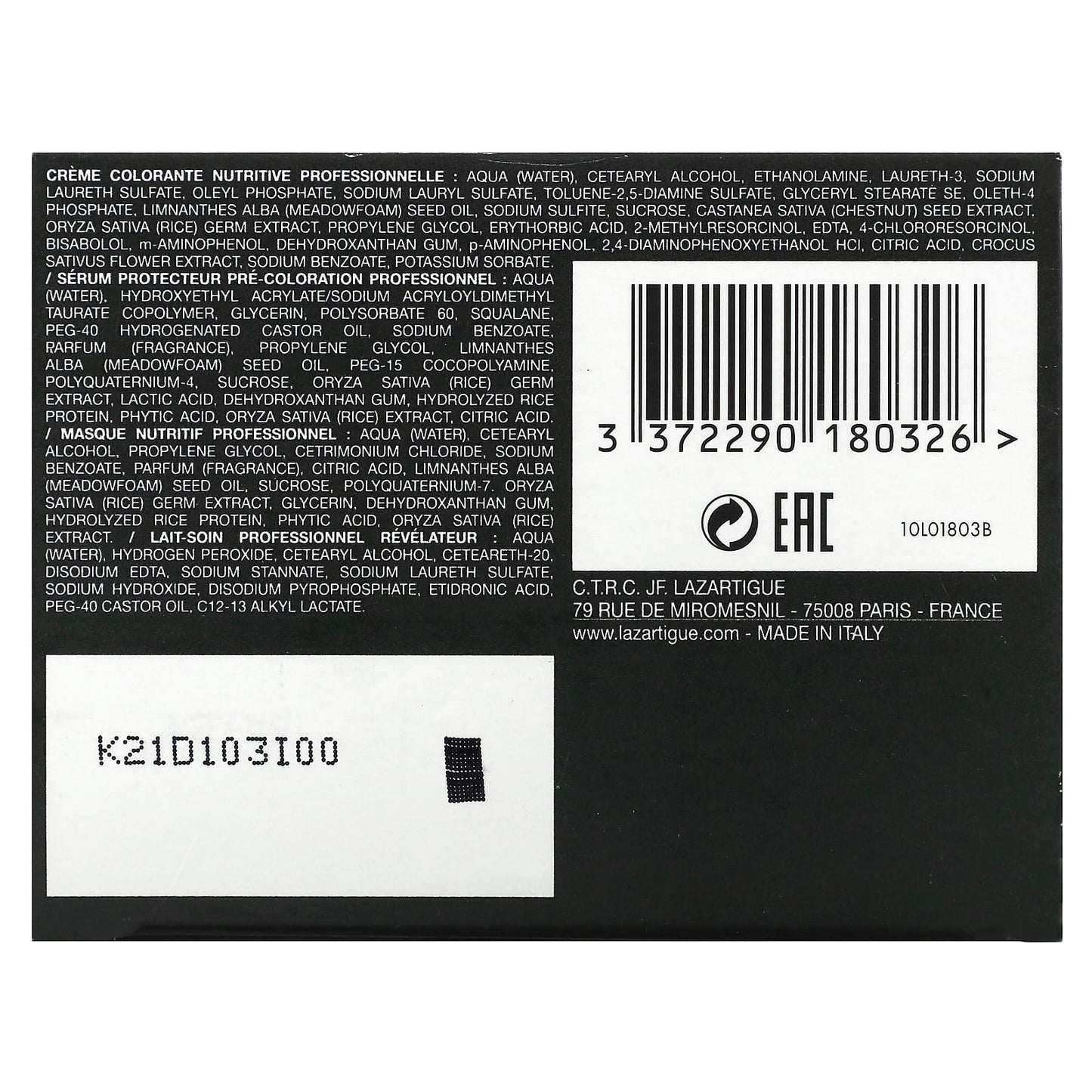 Lazartigue, Permanent Haircolor with Botanical Extracts, 7.00 Blond, 1 Application - Image 2