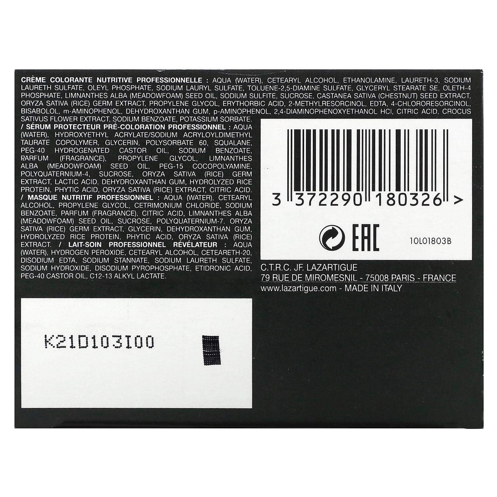 Lazartigue, Permanent Haircolor with Botanical Extracts, 7.00 Blond, 1 Application - Image 2