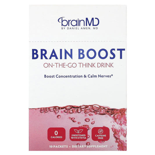 Caffeine-Free Brain Boost Energy Drink by BrainMD - 10 Packets - Image 1