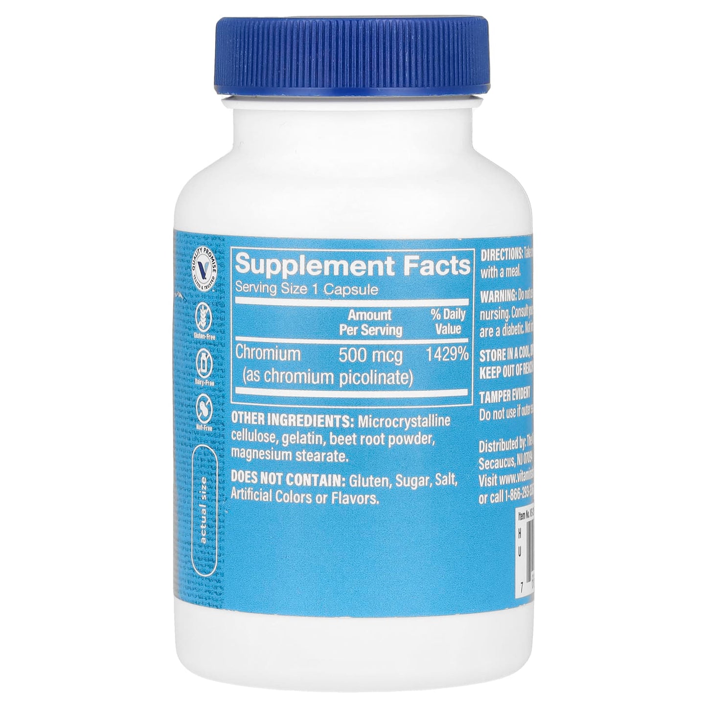 The Vitamin Shoppe, Chromium Picolinate, 500 mcg, 100 Capsules - Image 2