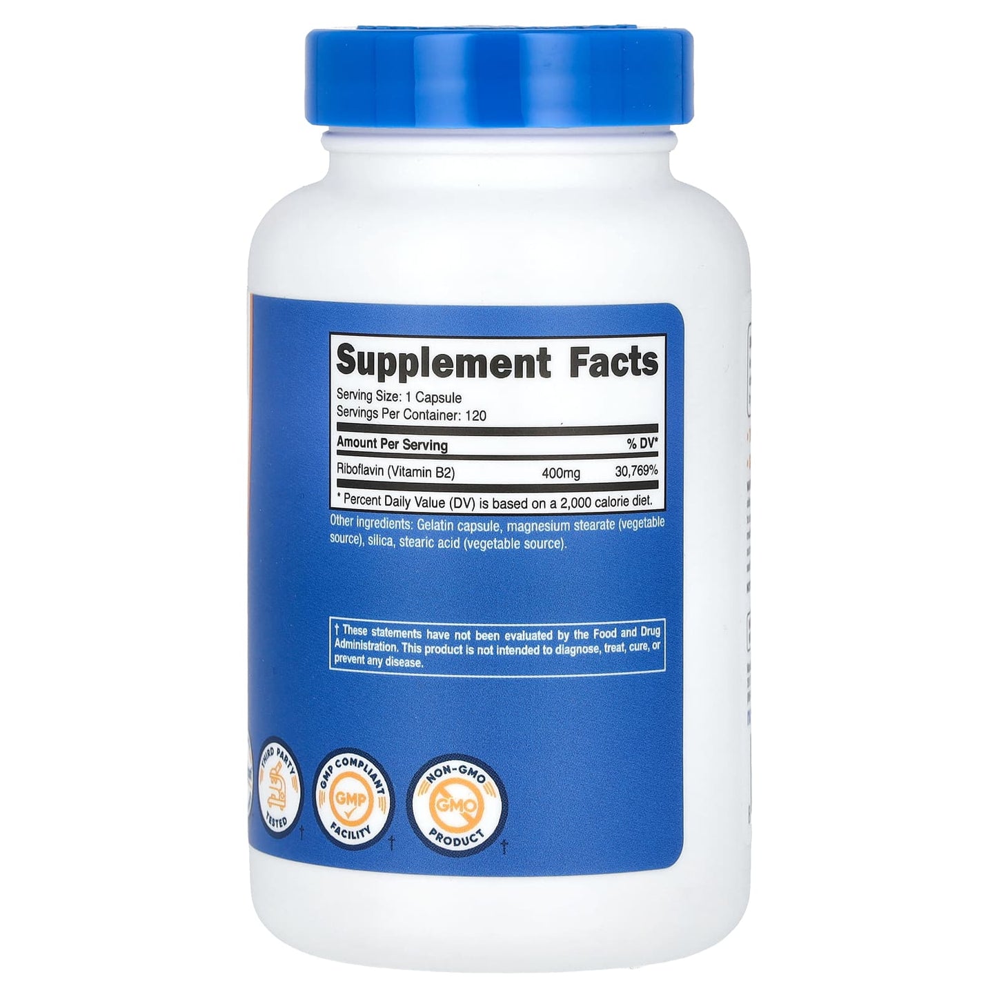 Nutricost, Vitamin B2, 400 mg, 120 Capsules - Image 2