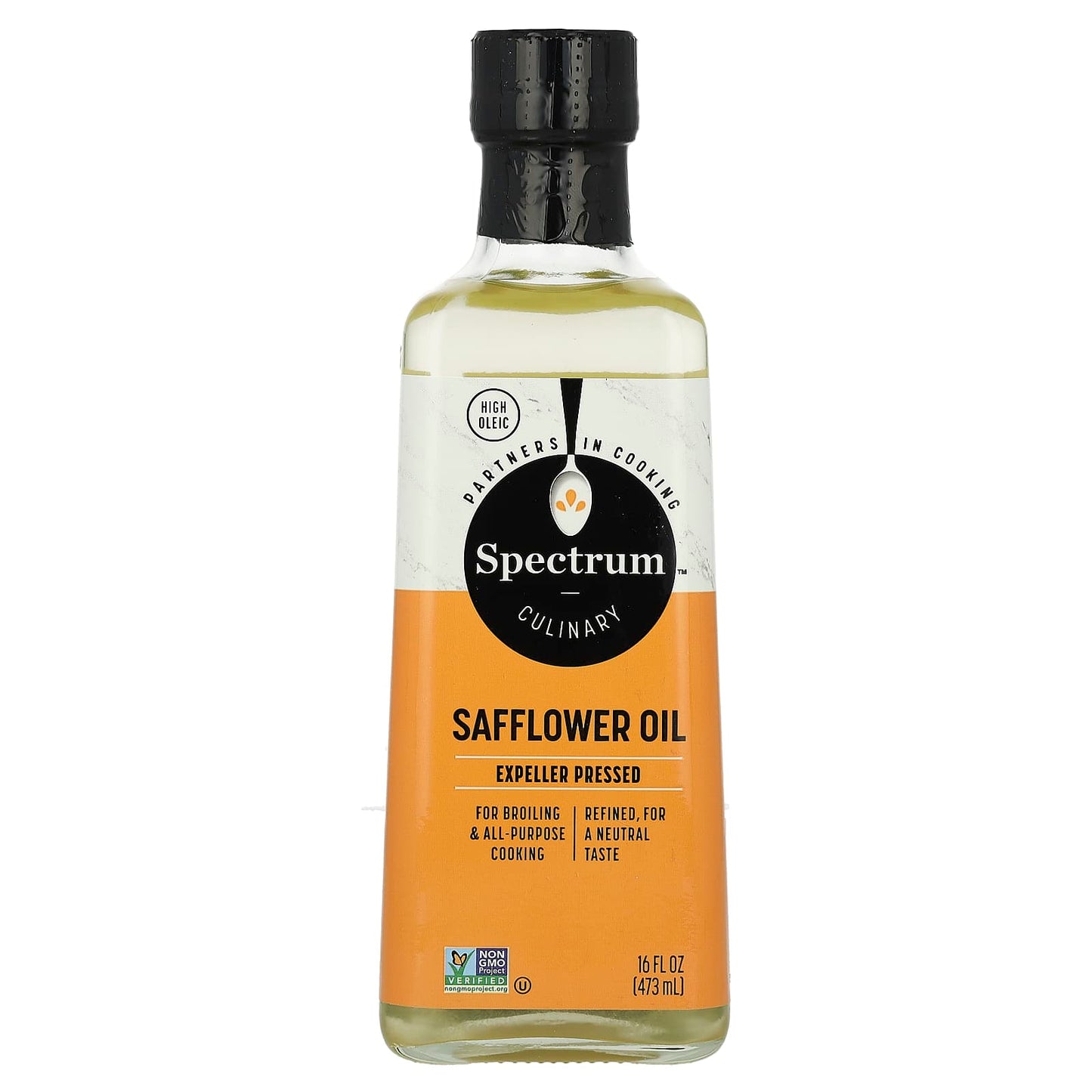 Spectrum Culinary, Safflower Oil, Expeller Pressed, 16 fl oz (473 ml) - Image 1