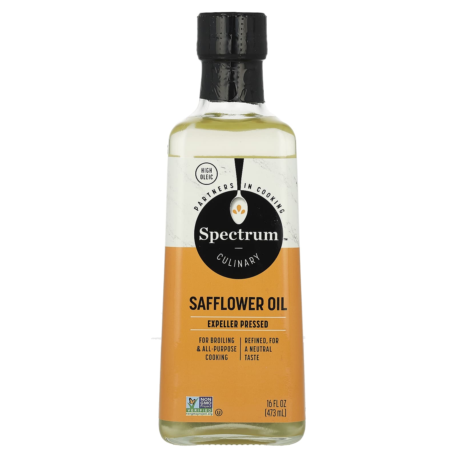 Spectrum Culinary, Safflower Oil, Expeller Pressed, 16 fl oz (473 ml) - Image 1