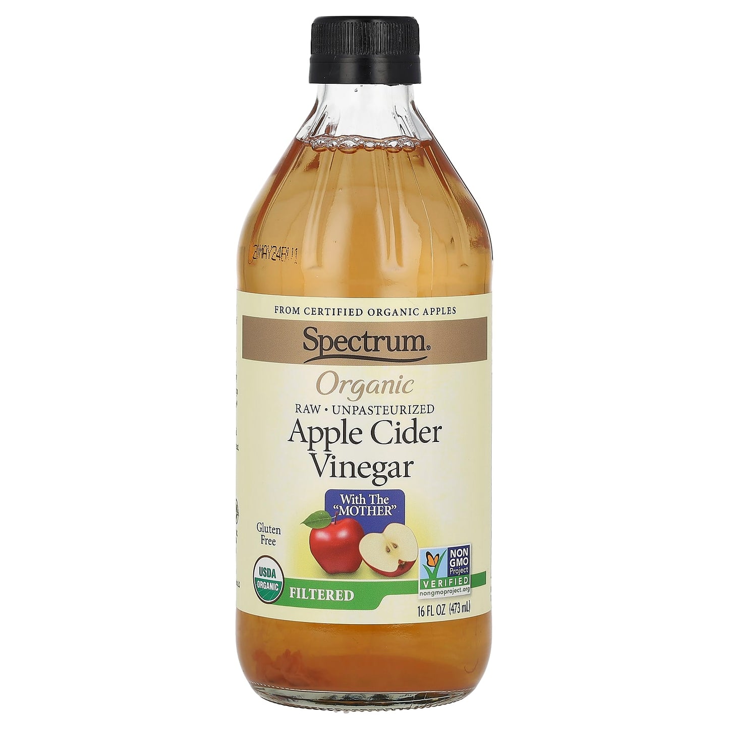 Spectrum Culinary, Organic Apple Cider Vinegar, Filtered, 16 fl oz (473 ml) - Image 1