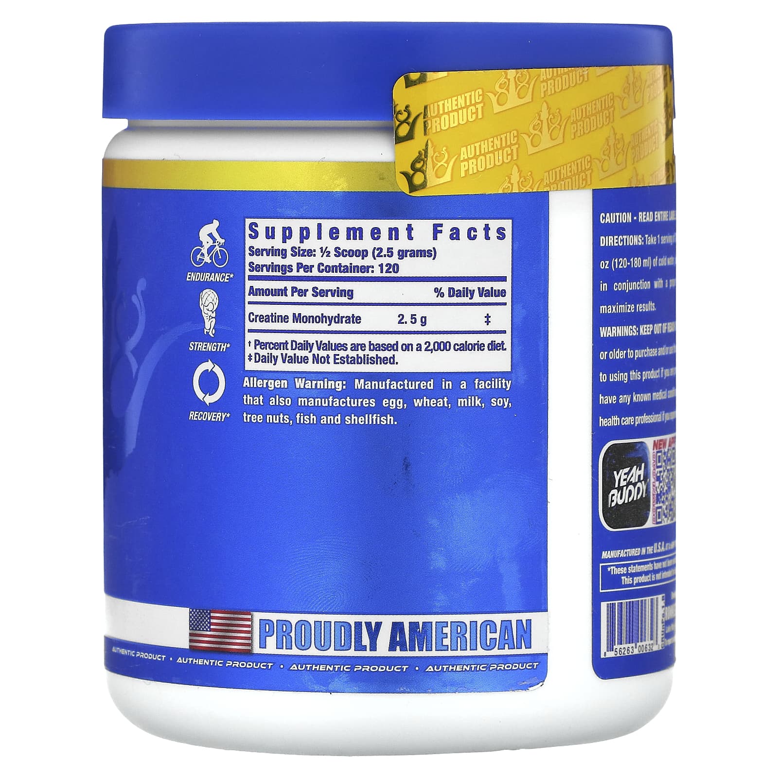 Ronnie Coleman, Vital Edition, Creatine XS Powder, Unflavored, 10.6 oz (300 g) - Image 2