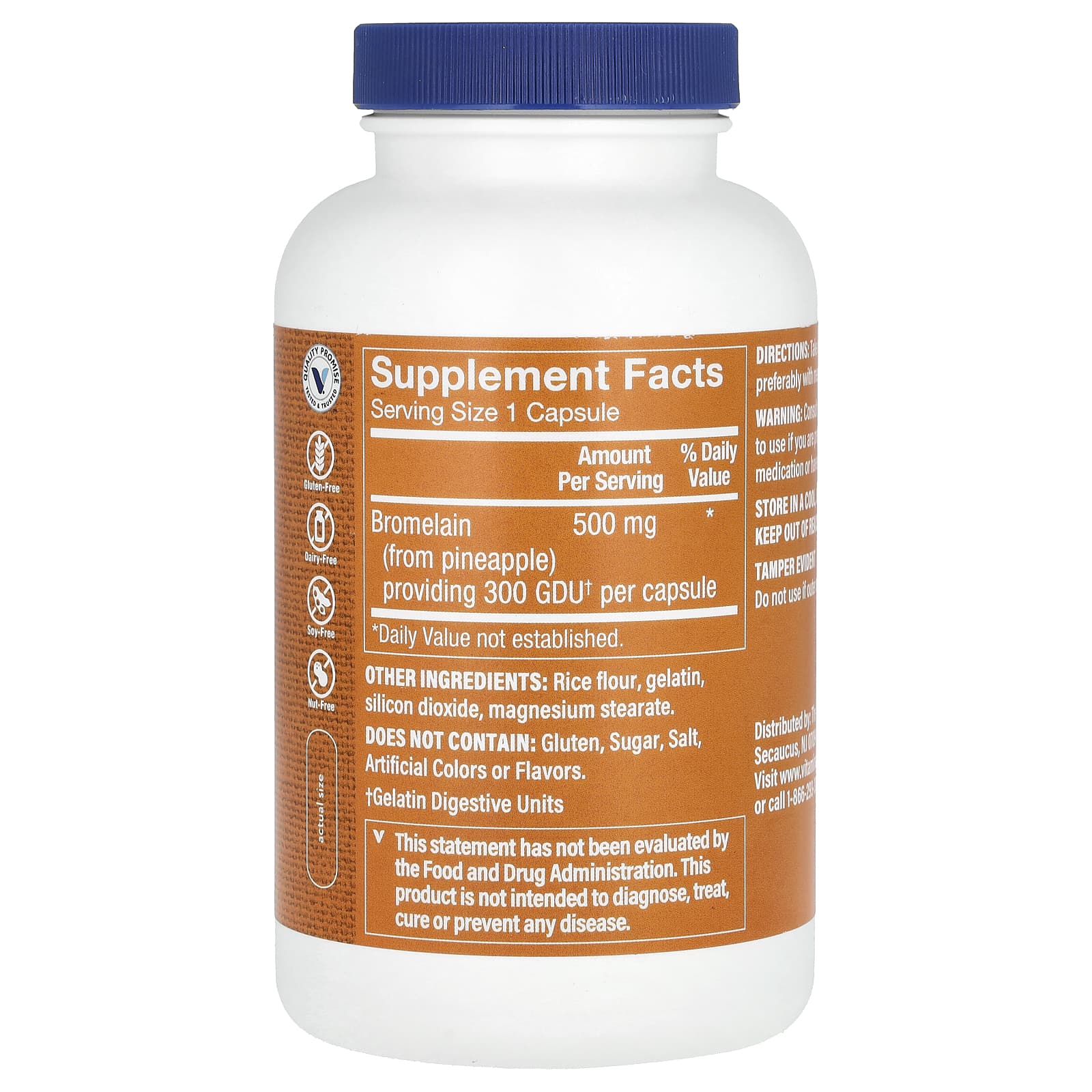 The Vitamin Shoppe, Bromelain, 500 mg, 300 Capsules - Image 2