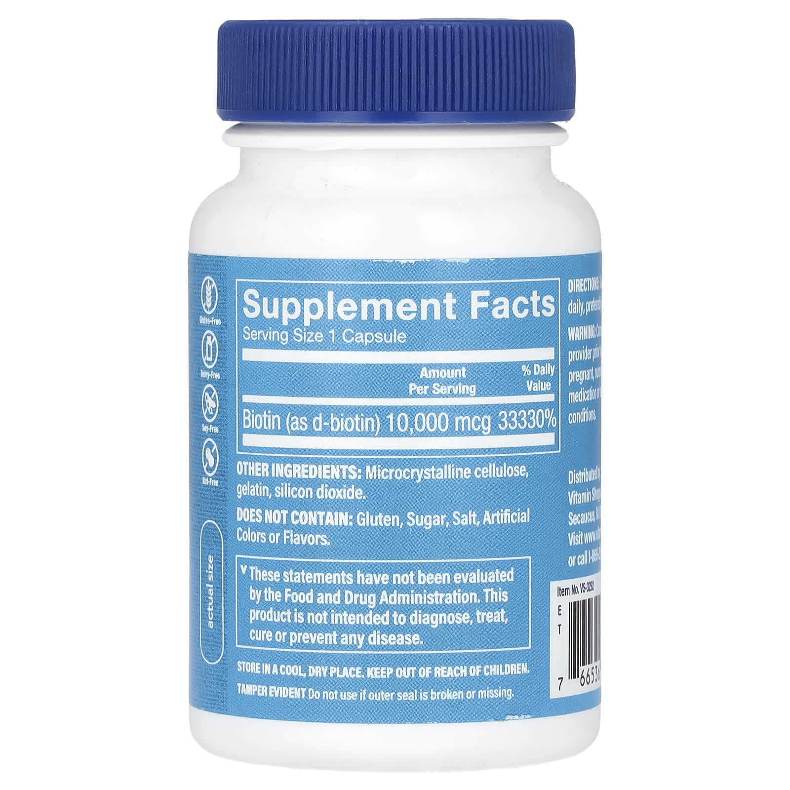 The Vitamin Shoppe, Biotin, 10,000 mcg, 120 Capsules