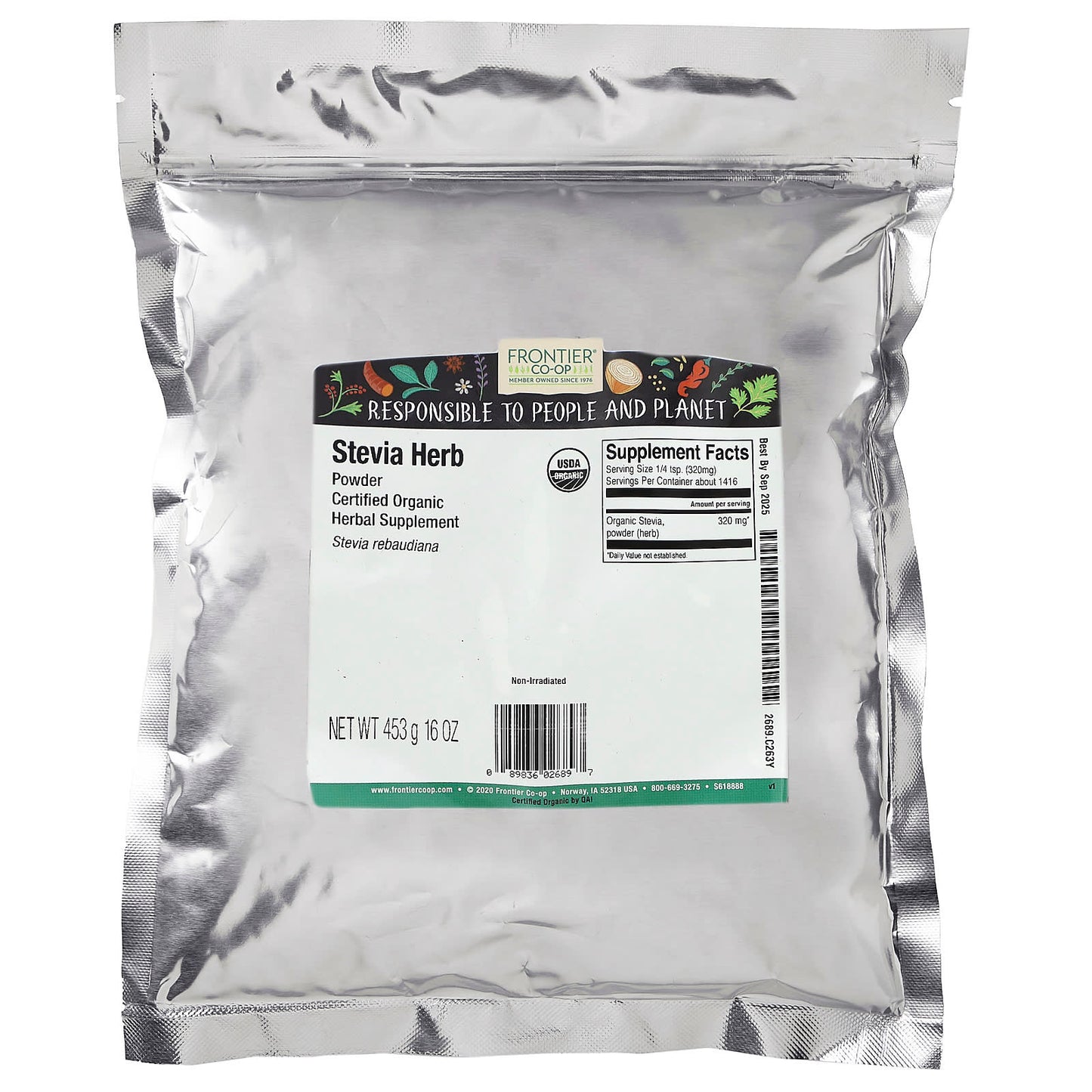 Organic Stevia Herb Powder from Frontier Co-op - 16 oz - Image 2