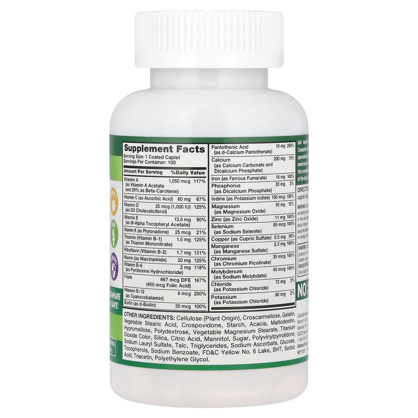 Nature's Truth, ABC Complete Multivitamin, 100 Coated Caplets - Image 2