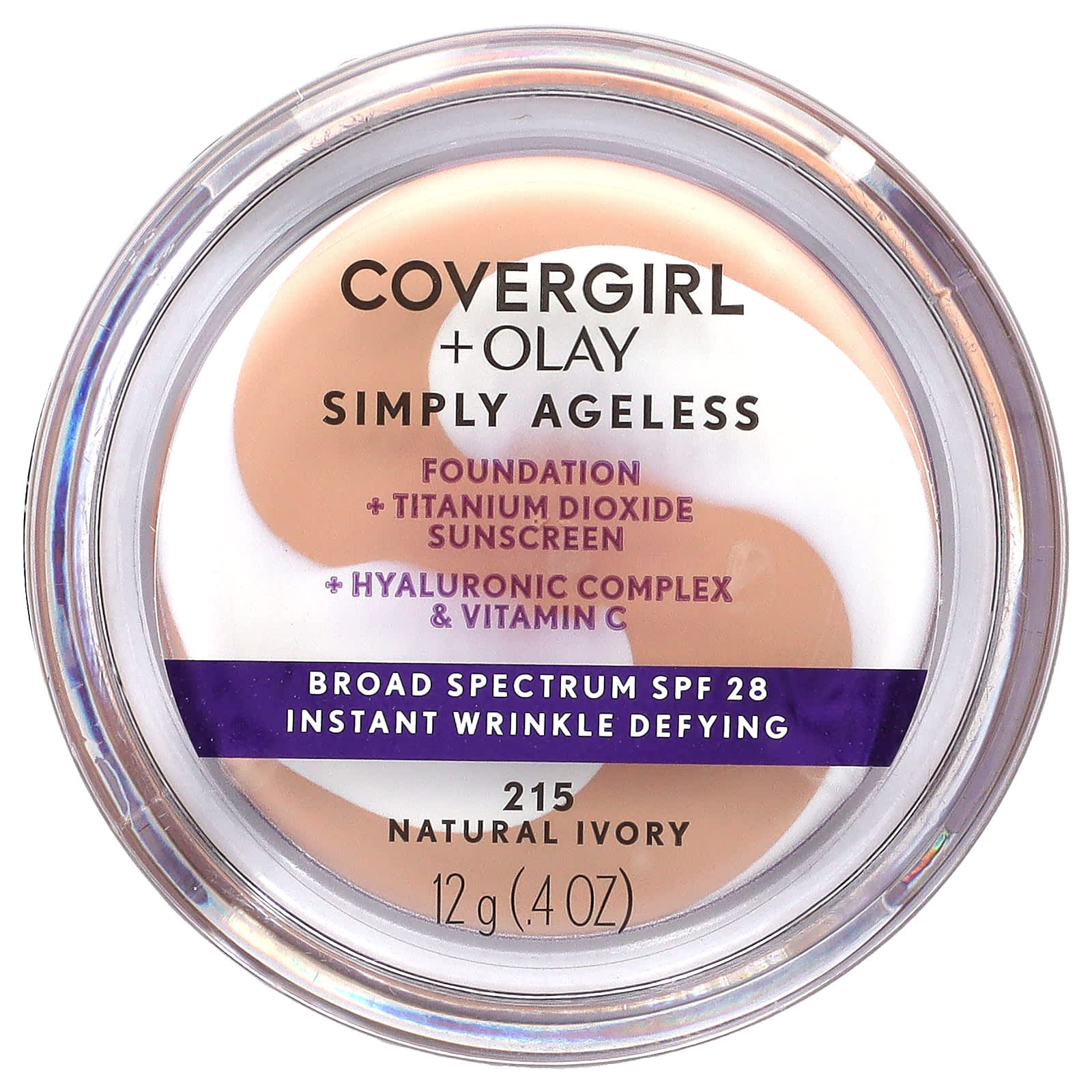 Covergirl Simply Ageless Foundation, SPF 28, 215 Natural Ivory - Image 1