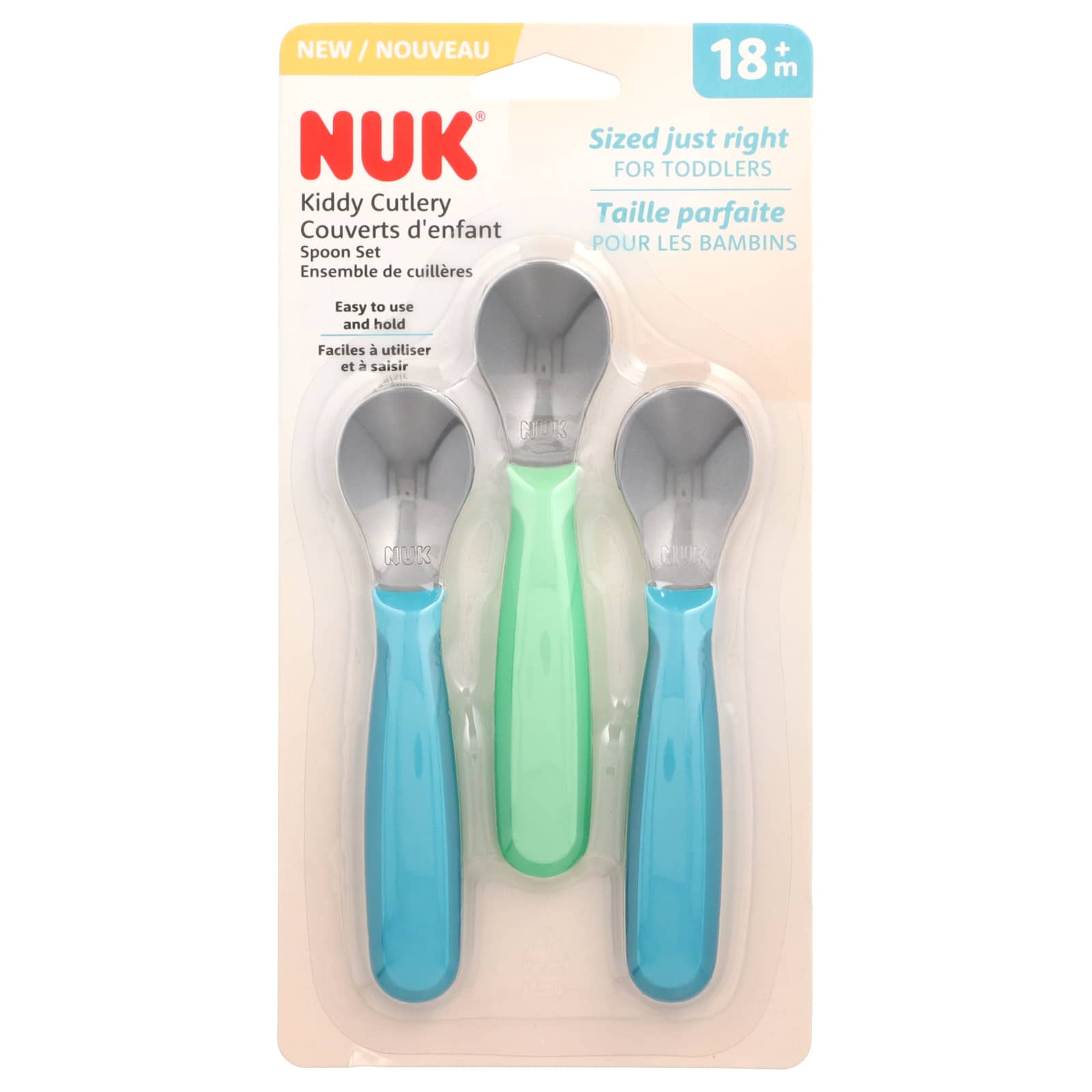 NUK, Kiddy Cutlery Spoon Set, 18+ Months, 3 Pack - Image 1