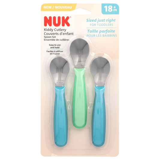 NUK, Kiddy Cutlery Spoon Set, 18+ Months, 3 Pack - Image 1