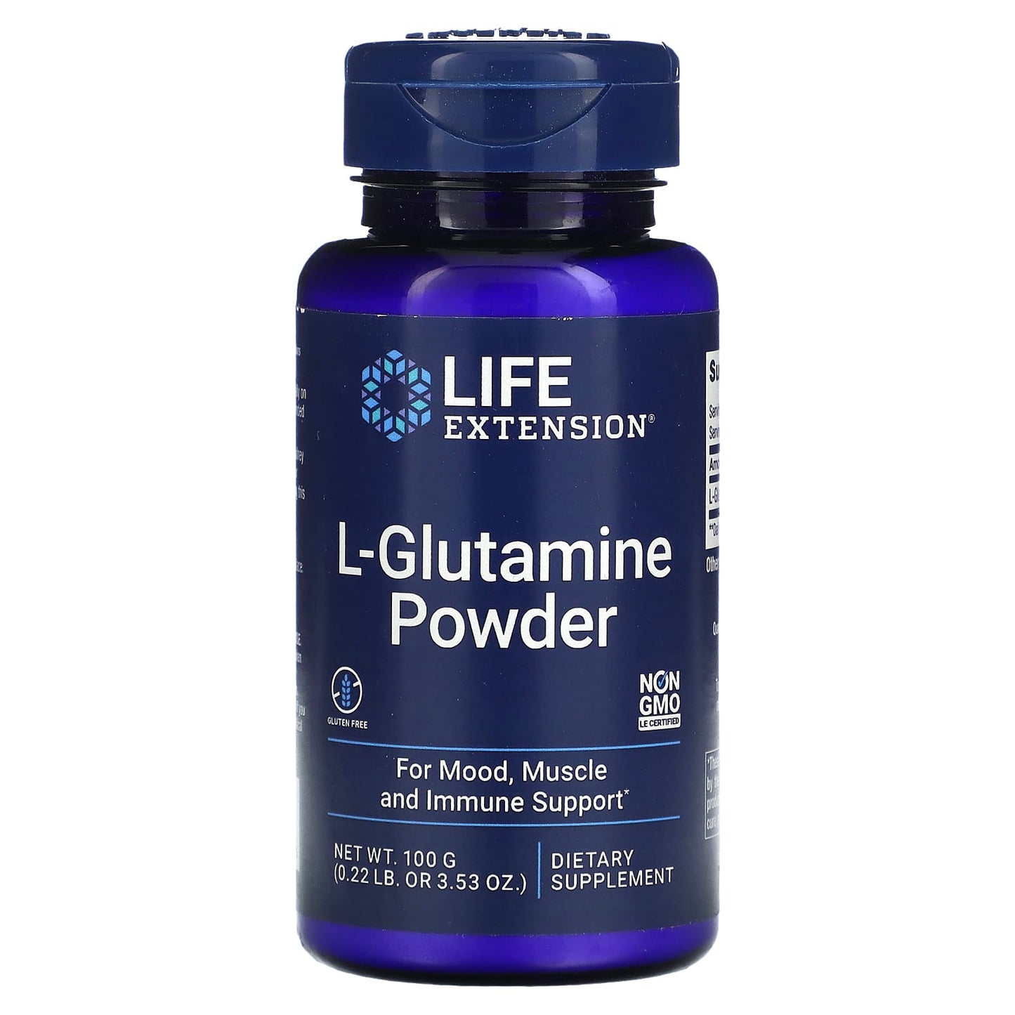 Life Extension, L-Glutamine Powder, 3.53 oz (100 g) - Image 1