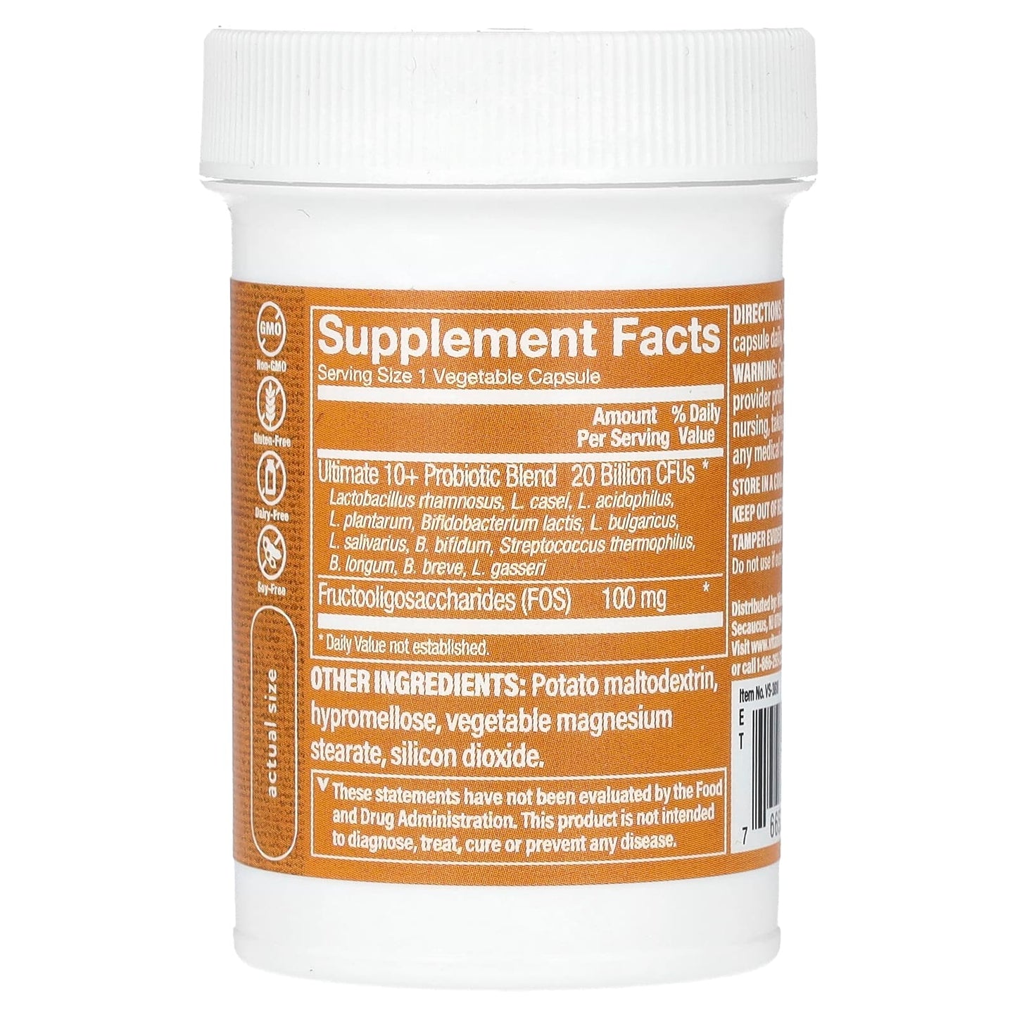 The Vitamin Shoppe, Ultimate 10+ Probiotics, 20 Billion CFU, 30 Vegetable Capsules - Image 2
