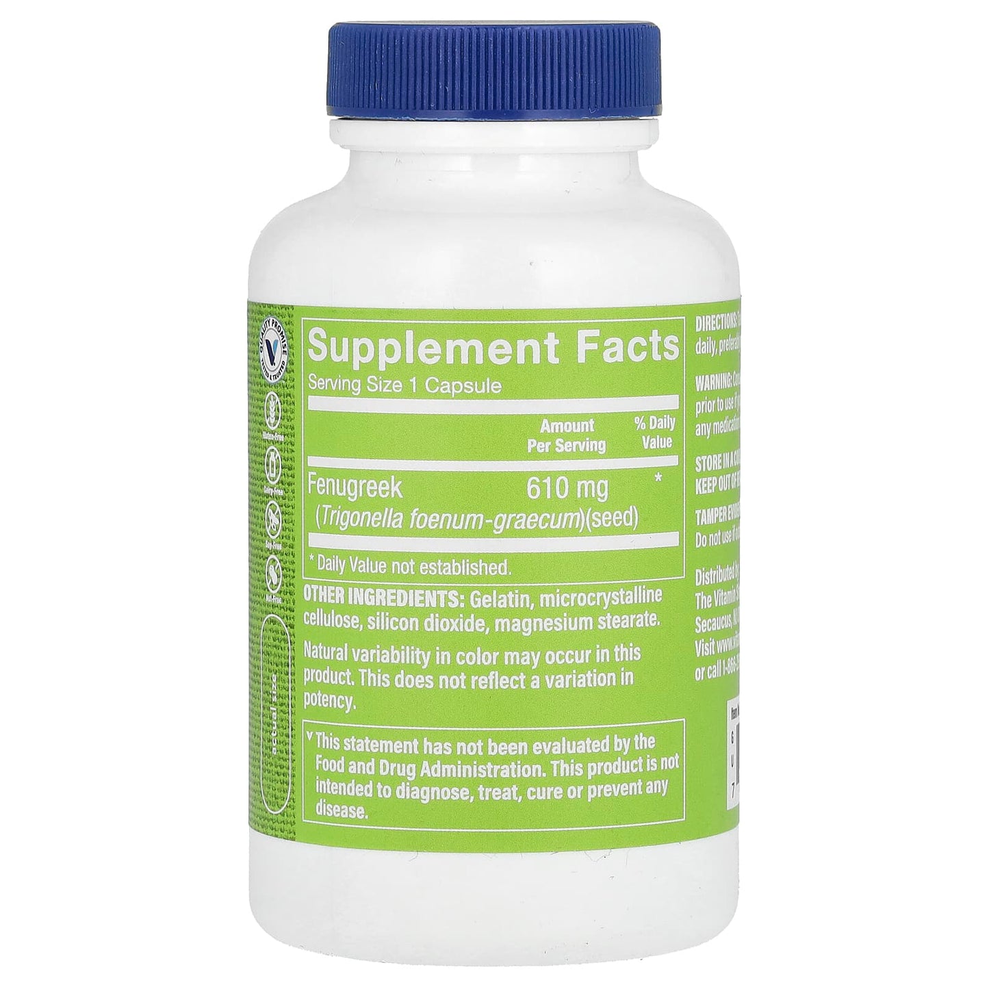 The Vitamin Shoppe, Fenugreek Seed, 610 mg, 100 Capsules - Image 2