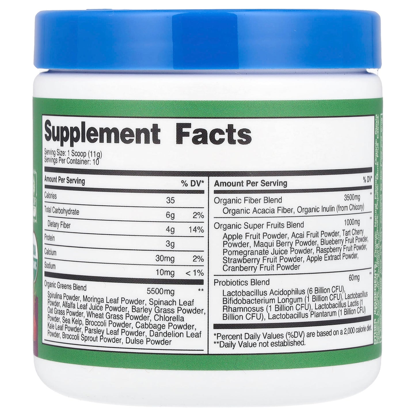 Nutricost, Organic Super Greens, Mixed Berry, 3.9 oz (111 g) - Image 2