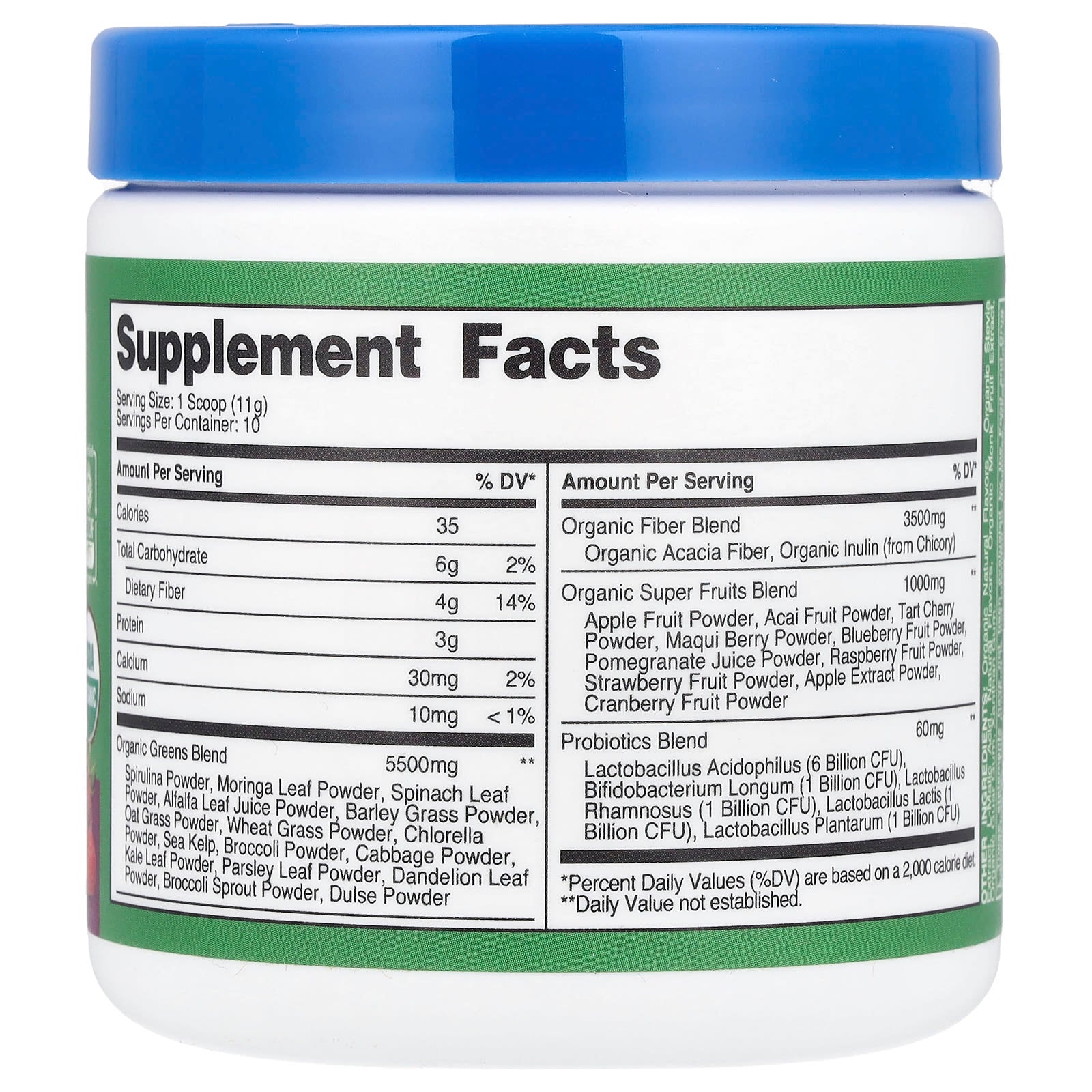 Nutricost, Organic Super Greens, Mixed Berry, 3.9 oz (111 g) - Image 2