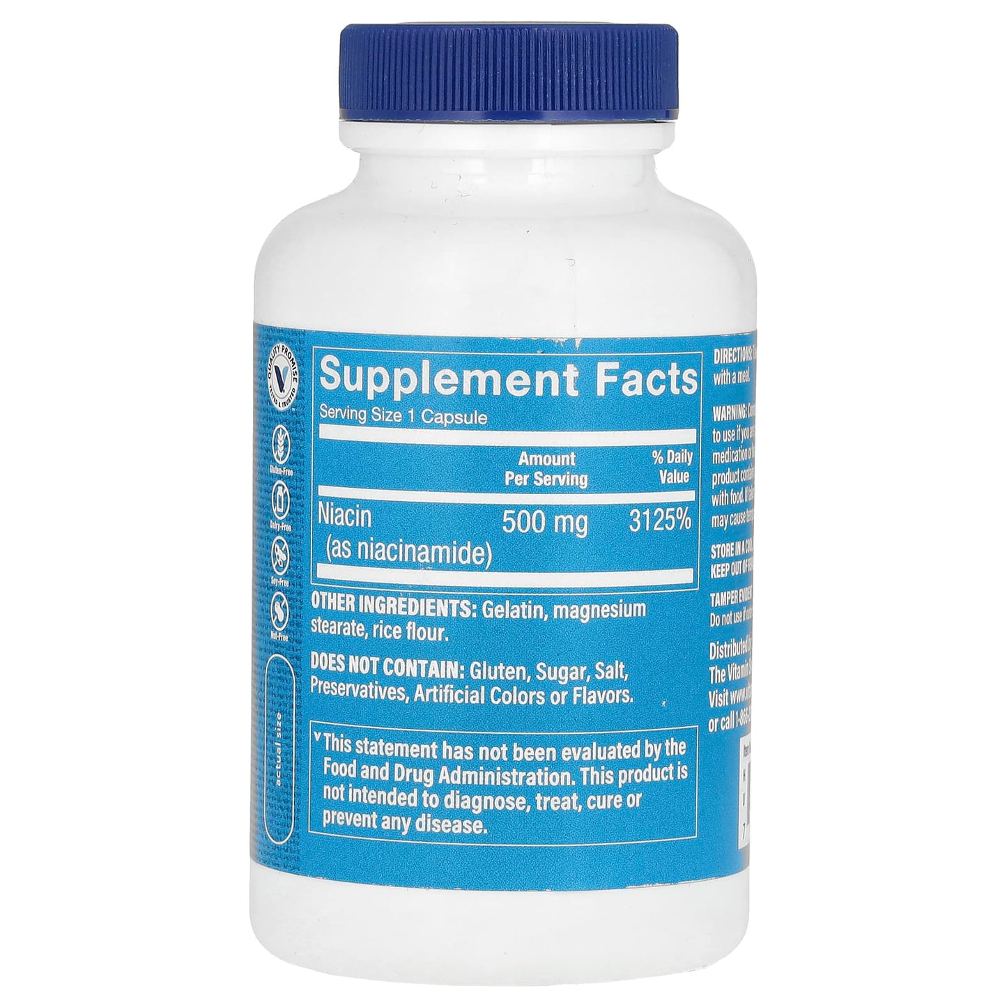 The Vitamin Shoppe, Niacinamide, 500 mg, 100 Capsules - Image 2
