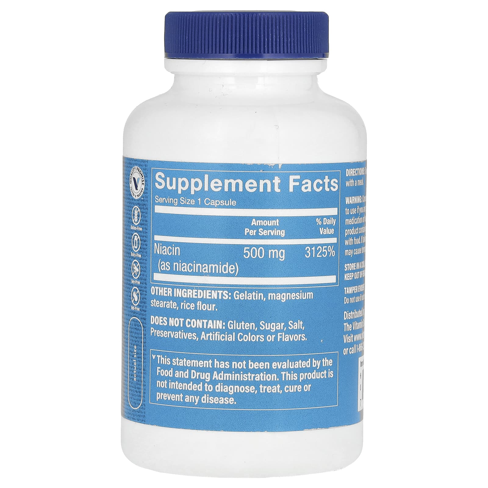 The Vitamin Shoppe, Niacinamide, 500 mg, 100 Capsules - Image 2