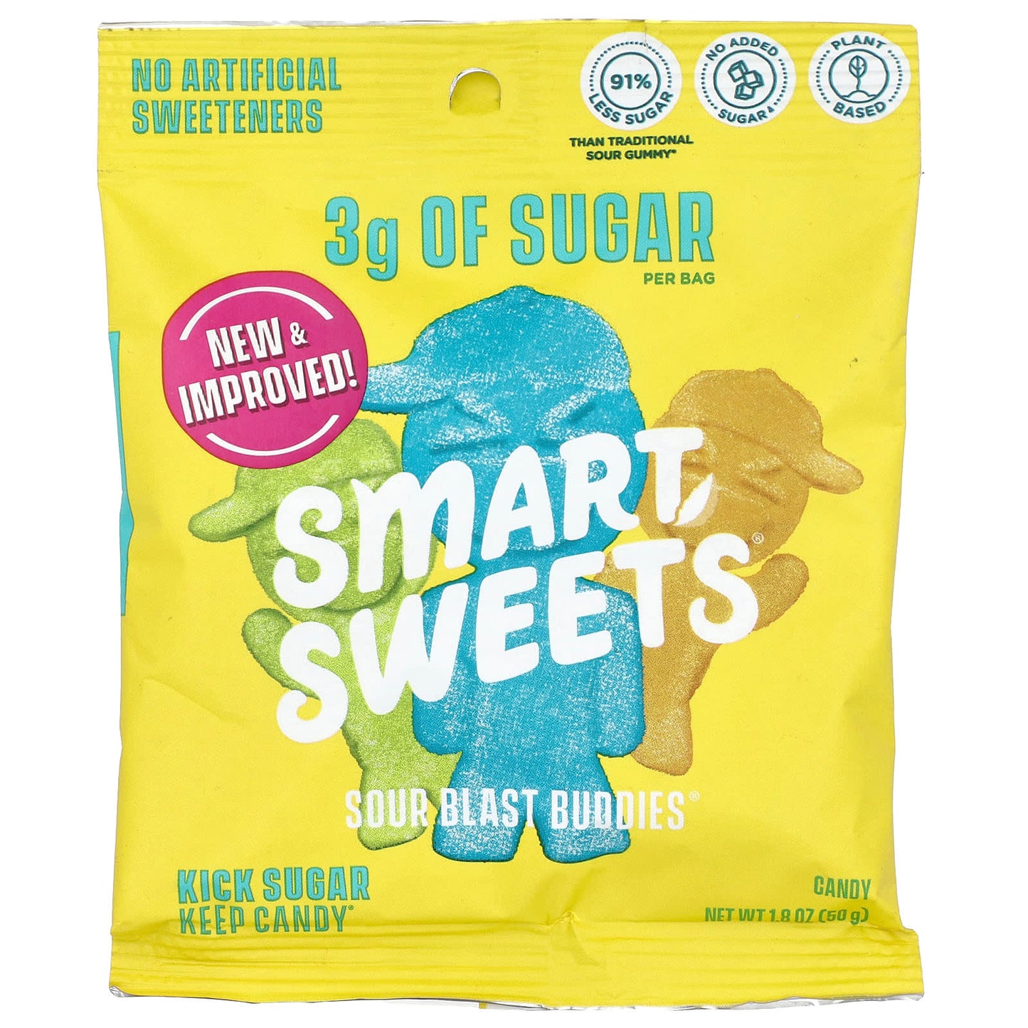 SmartSweets, Sour Blast Buddies®, Berry, Blue Raspberry, Lime, Lemon, Orange, 1.8 oz (50 g) - Image 1