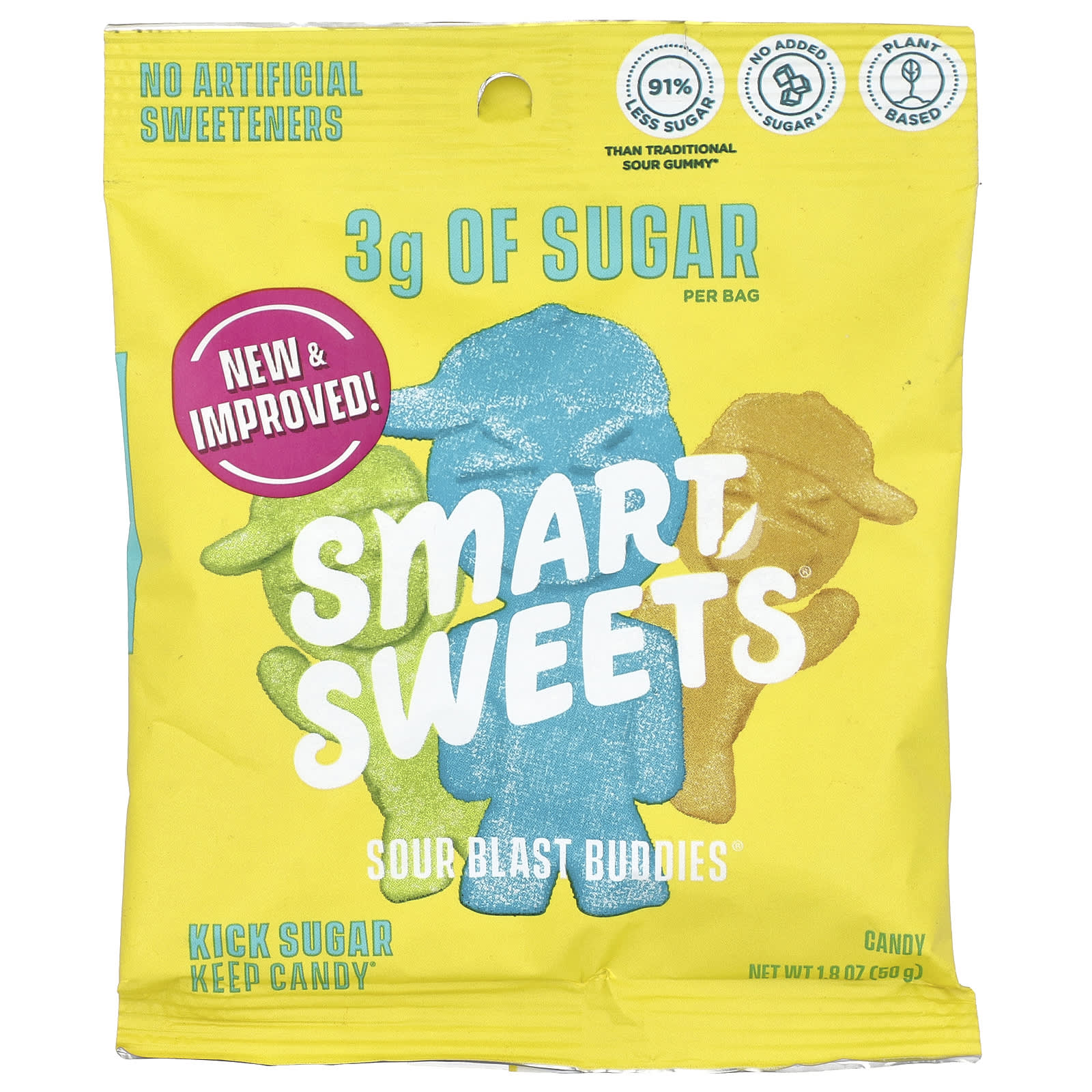 SmartSweets, Sour Blast Buddies®, Berry, Blue Raspberry, Lime, Lemon, Orange, 1.8 oz (50 g) - Image 1