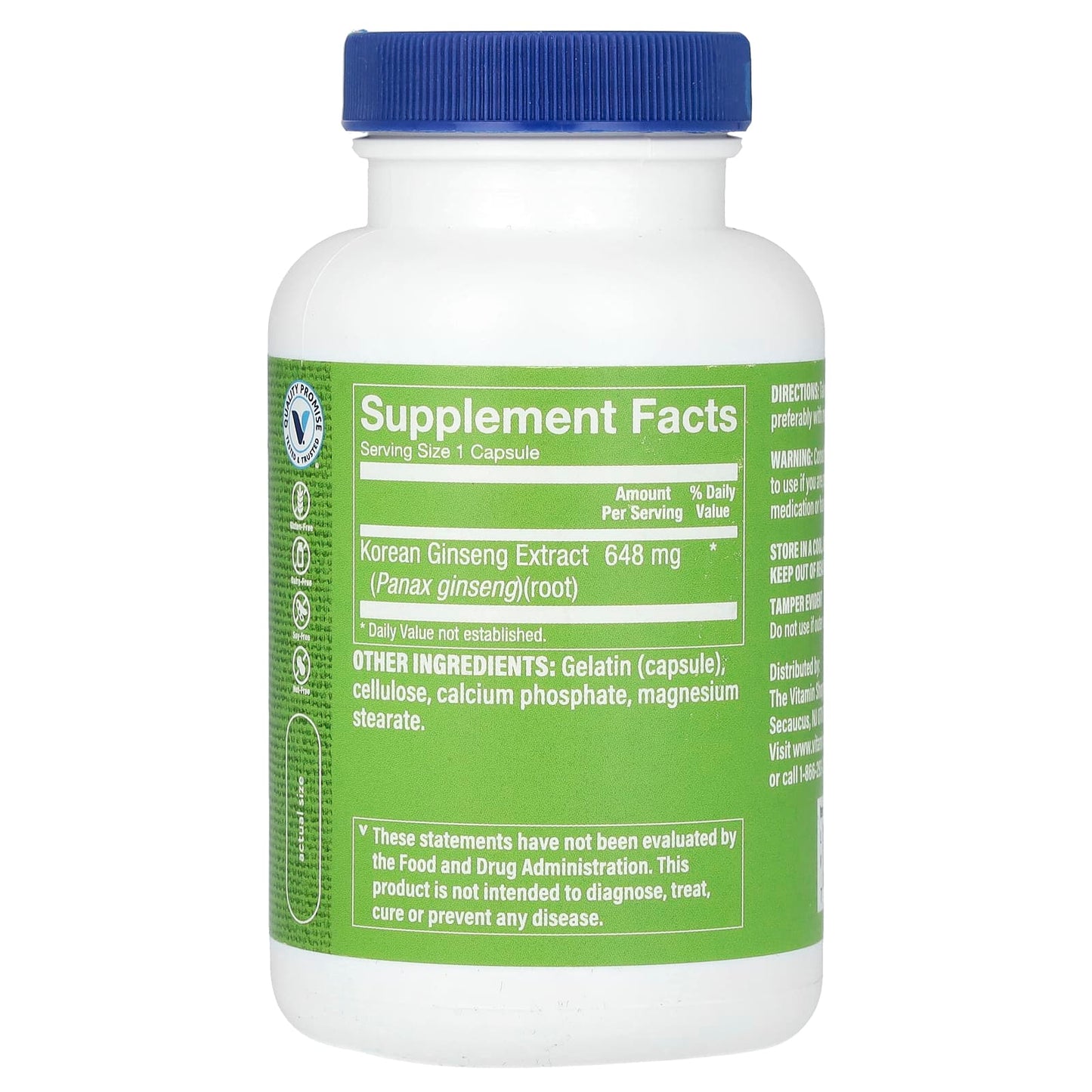 The Vitamin Shoppe, Korean Ginseng, 120 Capsules (648 mg per Capsule) - Image 2