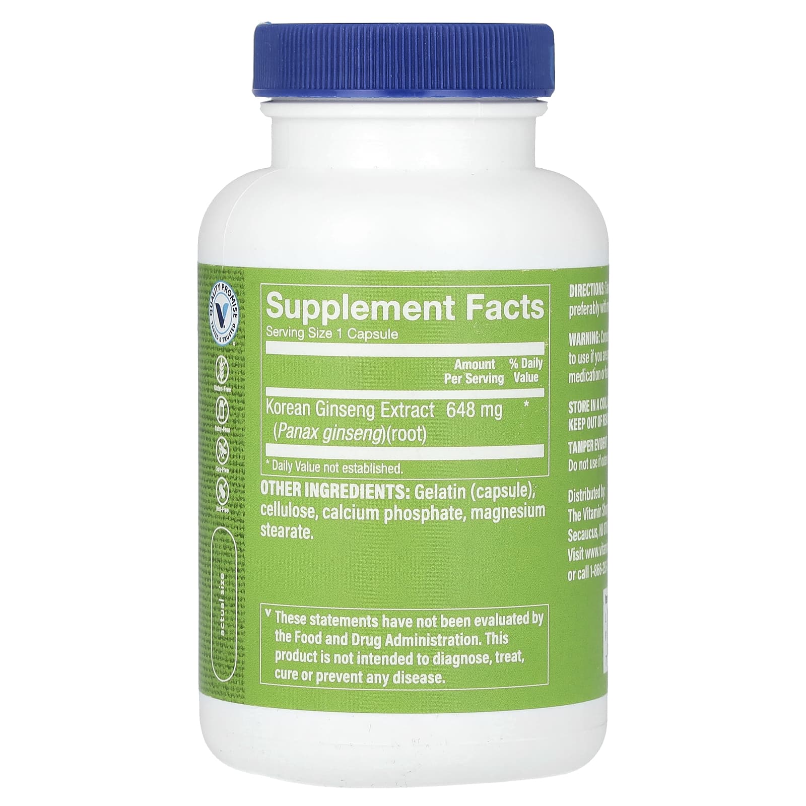 The Vitamin Shoppe, Korean Ginseng, 120 Capsules (648 mg per Capsule) - Image 2