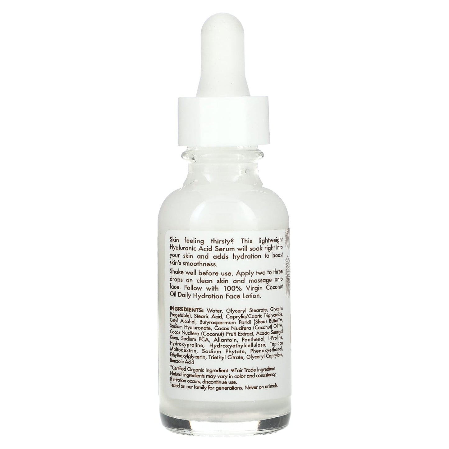 SheaMoisture, 100% Virgin Coconut Oil, Daily Hydration Hyaluronic Acid Serum, 1 fl oz (30 ml) - Image 2