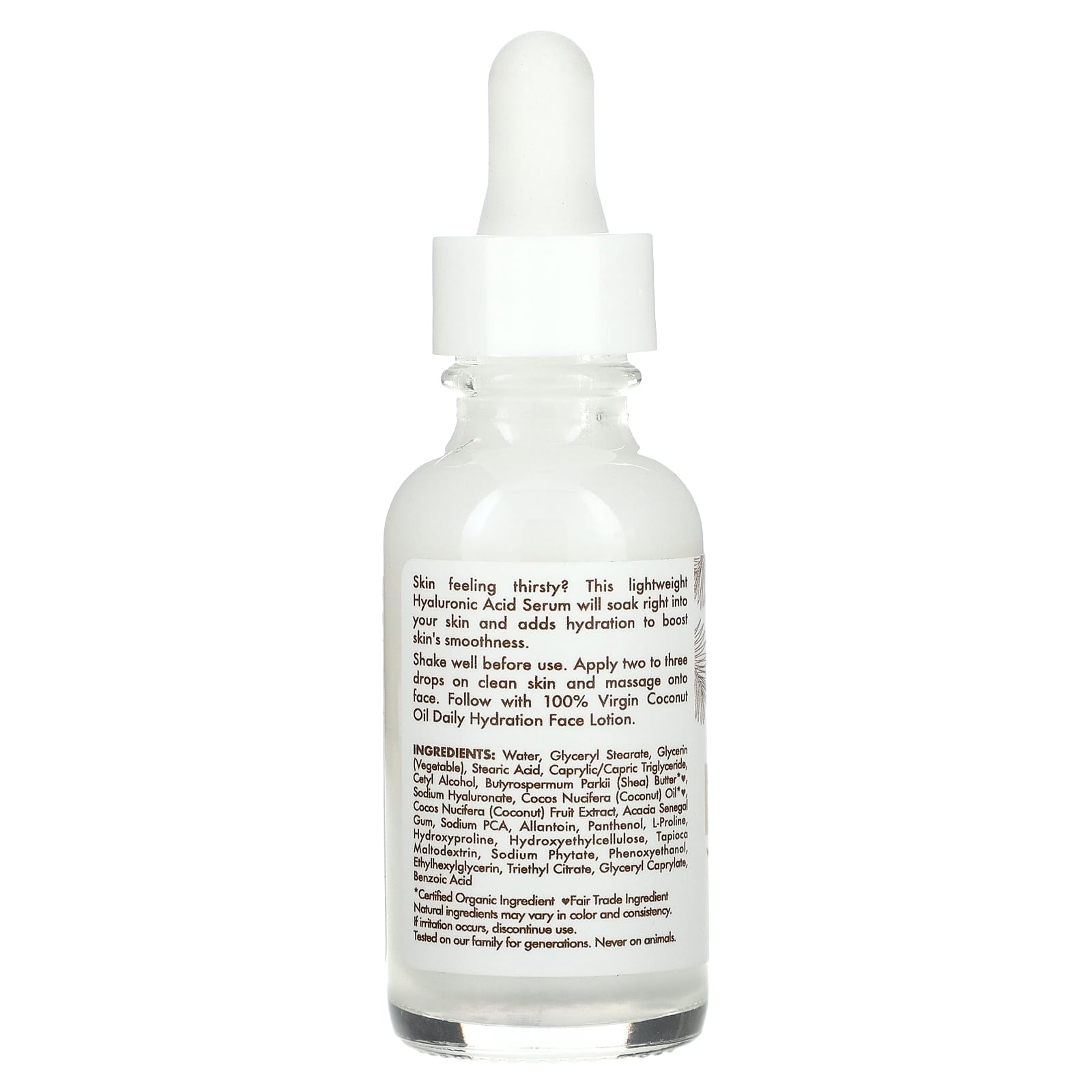SheaMoisture, 100% Virgin Coconut Oil, Daily Hydration Hyaluronic Acid Serum, 1 fl oz (30 ml) - Image 2