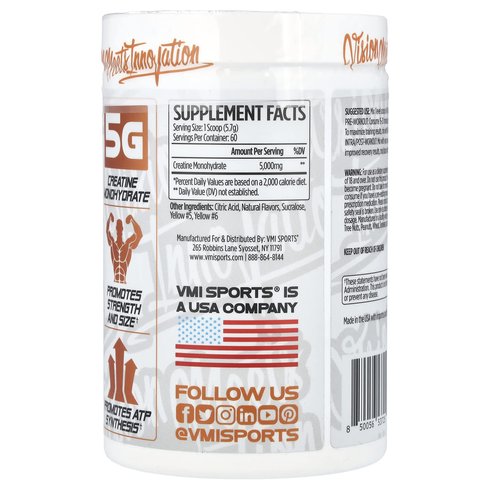 VMI Sports, Creatine Monohydrate, Peach Mango Rings, 12.1 oz (342 g) - Image 2