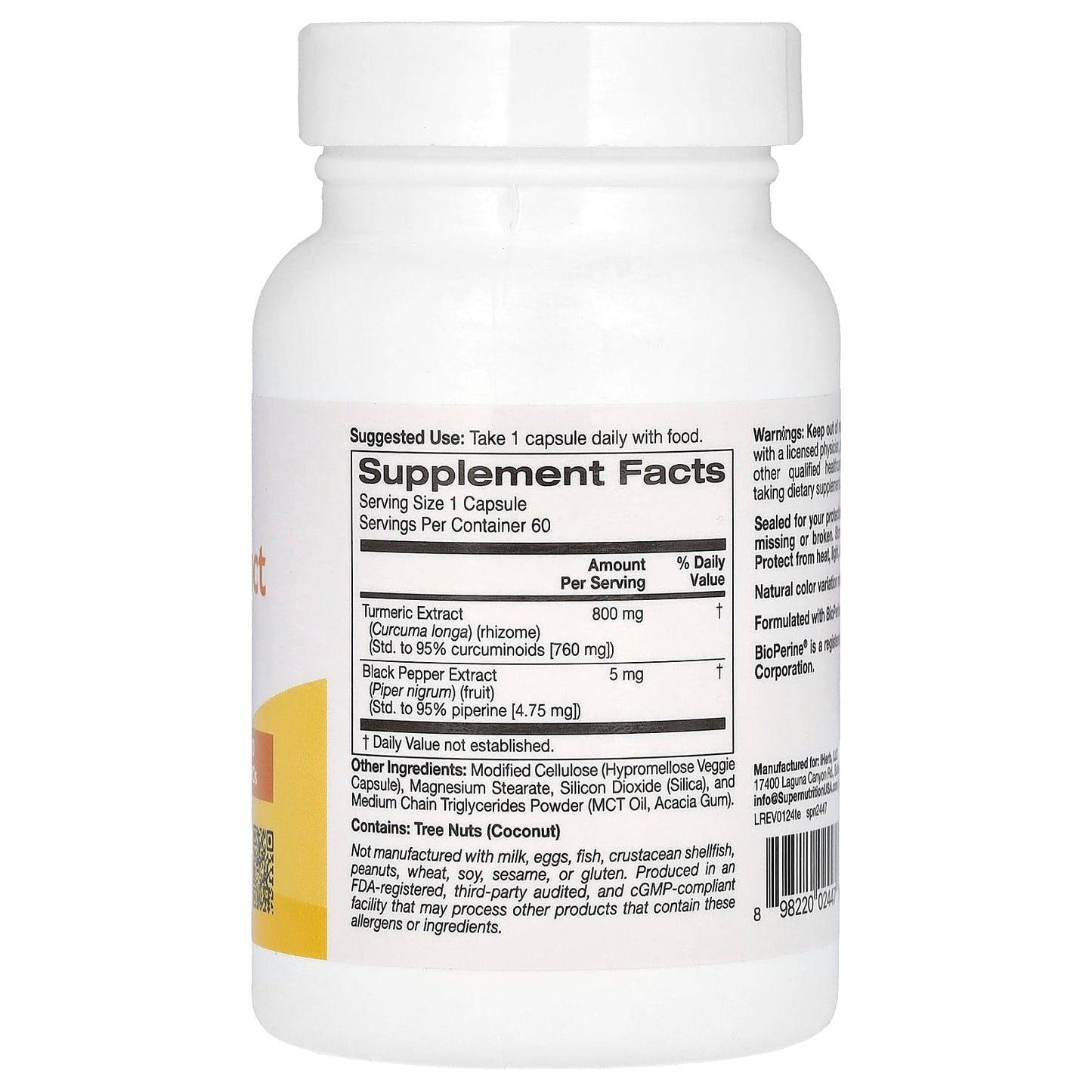 Turmeric Extract with 95% Curcuminoids & BioPerine for Enhanced Absorption - Image 2
