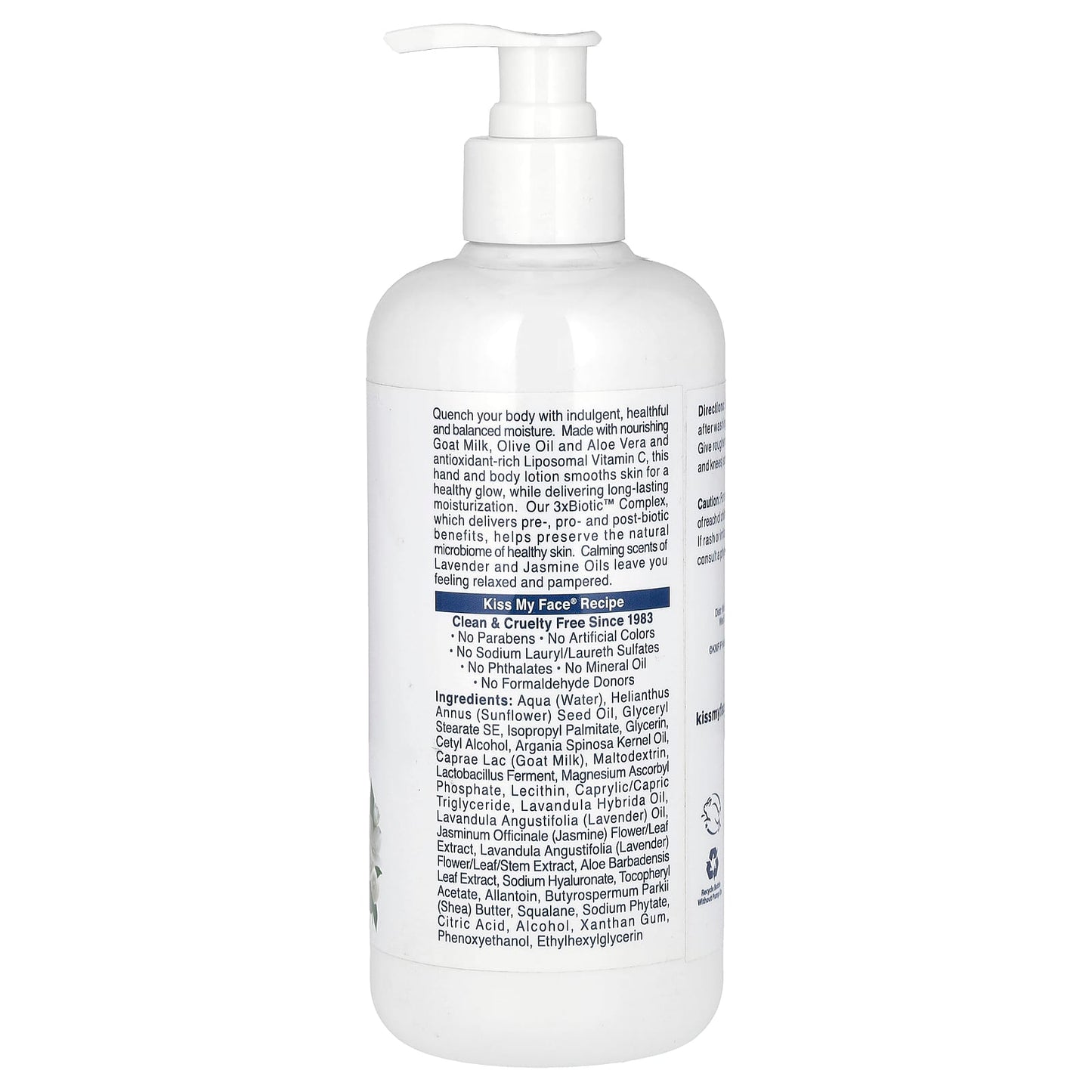Kiss My Face, Goat Milk Hand & Body Lotion, Lavender + Jasmine, 16 fl oz (473 ml) - Image 2