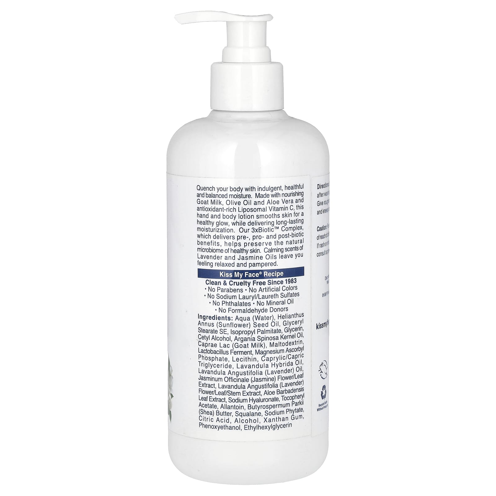 Kiss My Face, Goat Milk Hand & Body Lotion, Lavender + Jasmine, 16 fl oz (473 ml) - Image 2