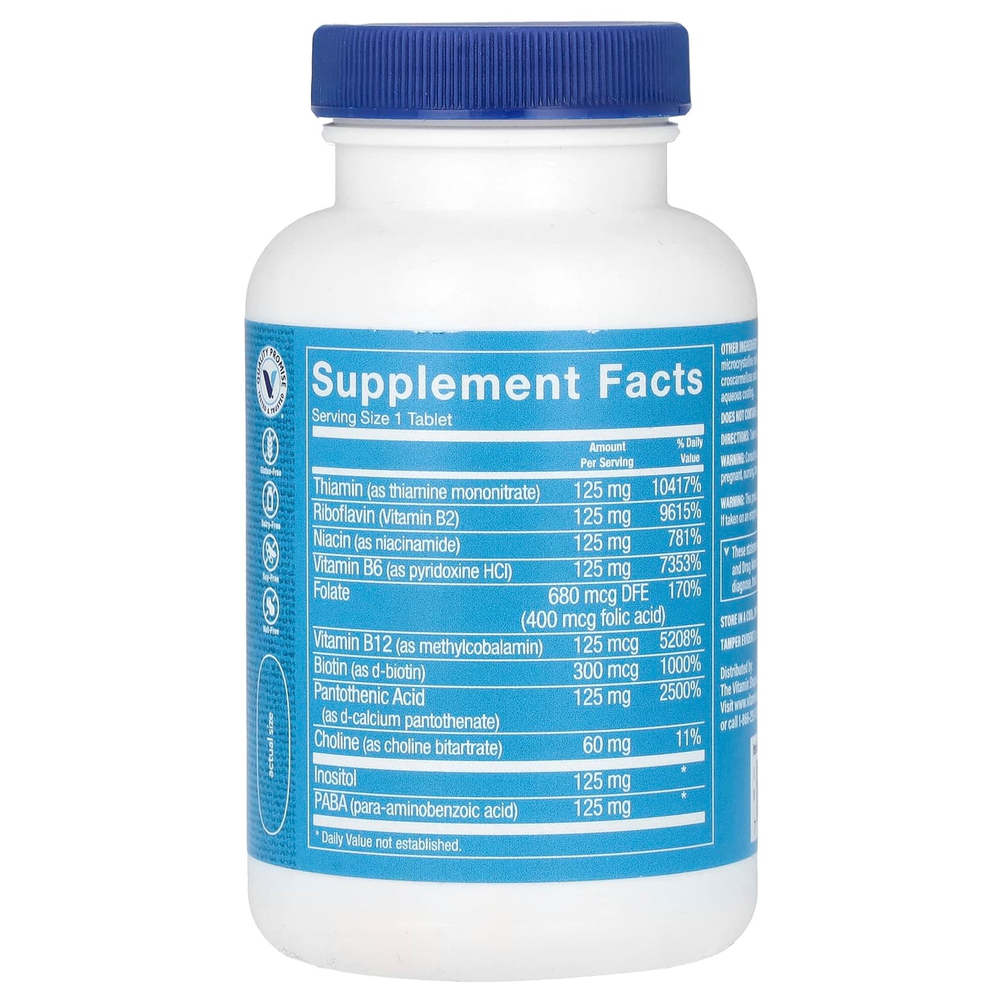 The Vitamin Shoppe, B-Complex 125, 100 Tablets - Image 2