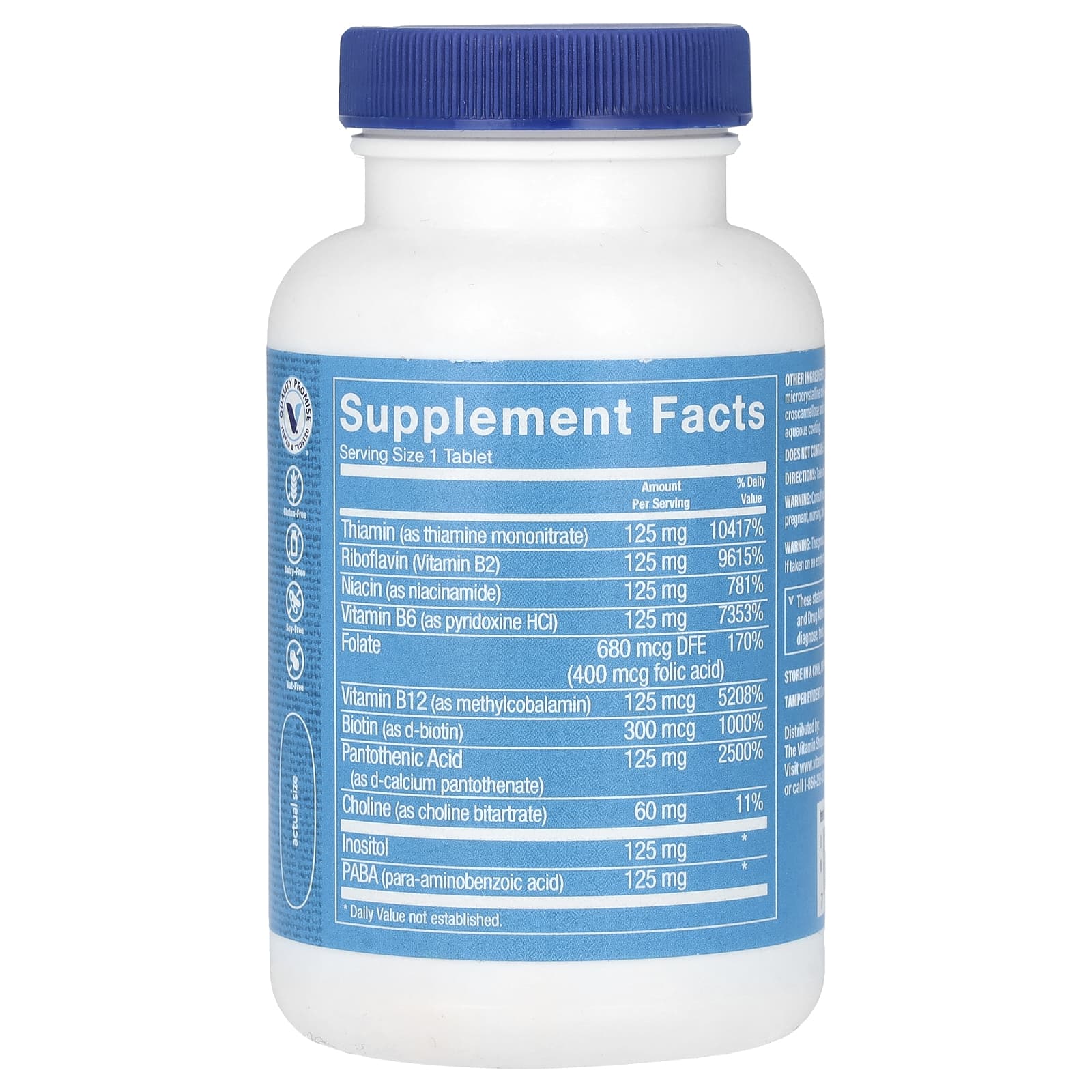 The Vitamin Shoppe, B-Complex 125, 100 Tablets - Image 2