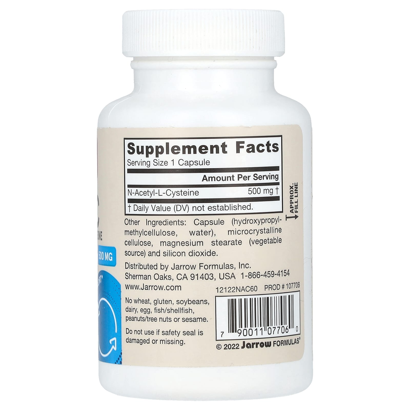 Jarrow Formulas Vegetarian N-A-C, 500mg Glutathione Supplement - Image 2