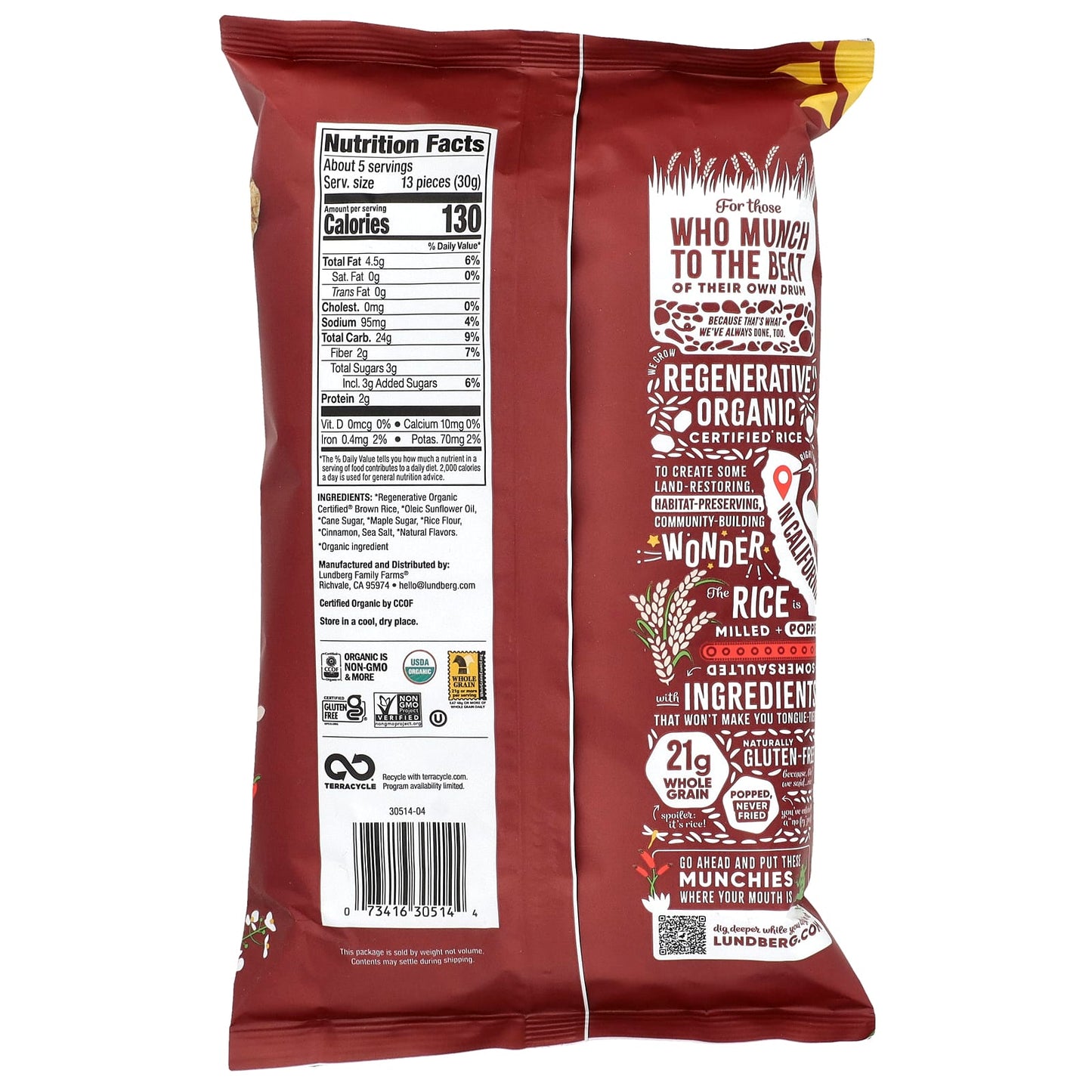 Lundberg, Organic Rice Cake Minis, Apple Pie, 5 oz (142 g) - Image 2