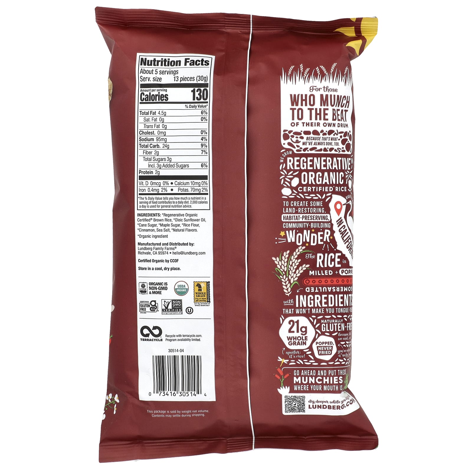 Lundberg, Organic Rice Cake Minis, Apple Pie, 5 oz (142 g) - Image 2