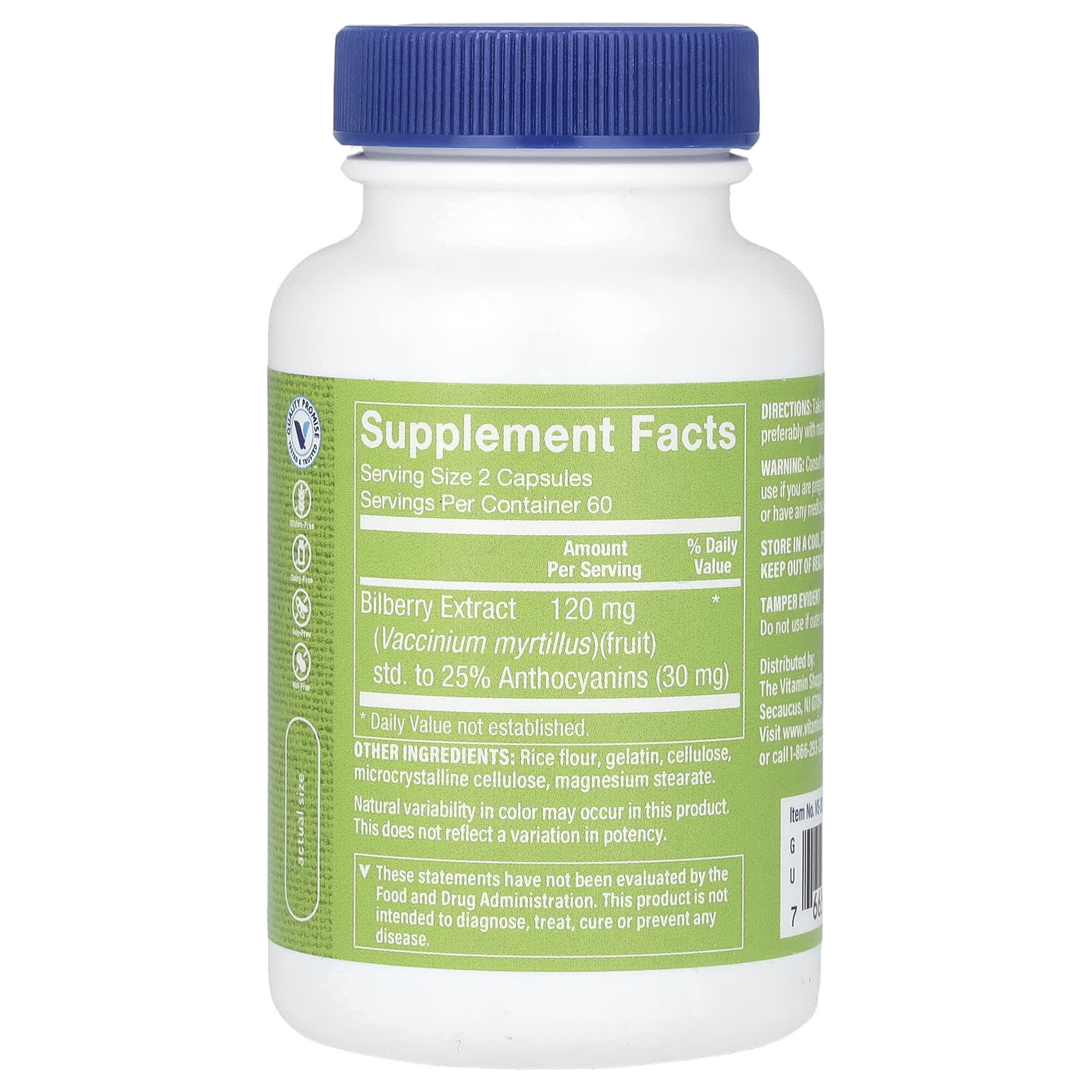 The Vitamin Shoppe, Bilberry Extract, 120 Capsules (60 mg per Capsule) - Image 2
