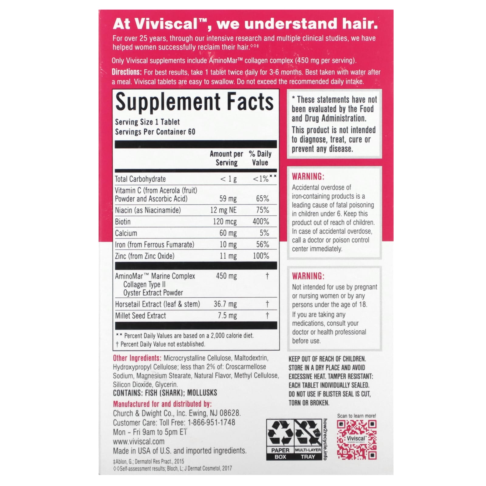 Viviscal, Hair Growth Supplement, 60 Tablets - Image 2