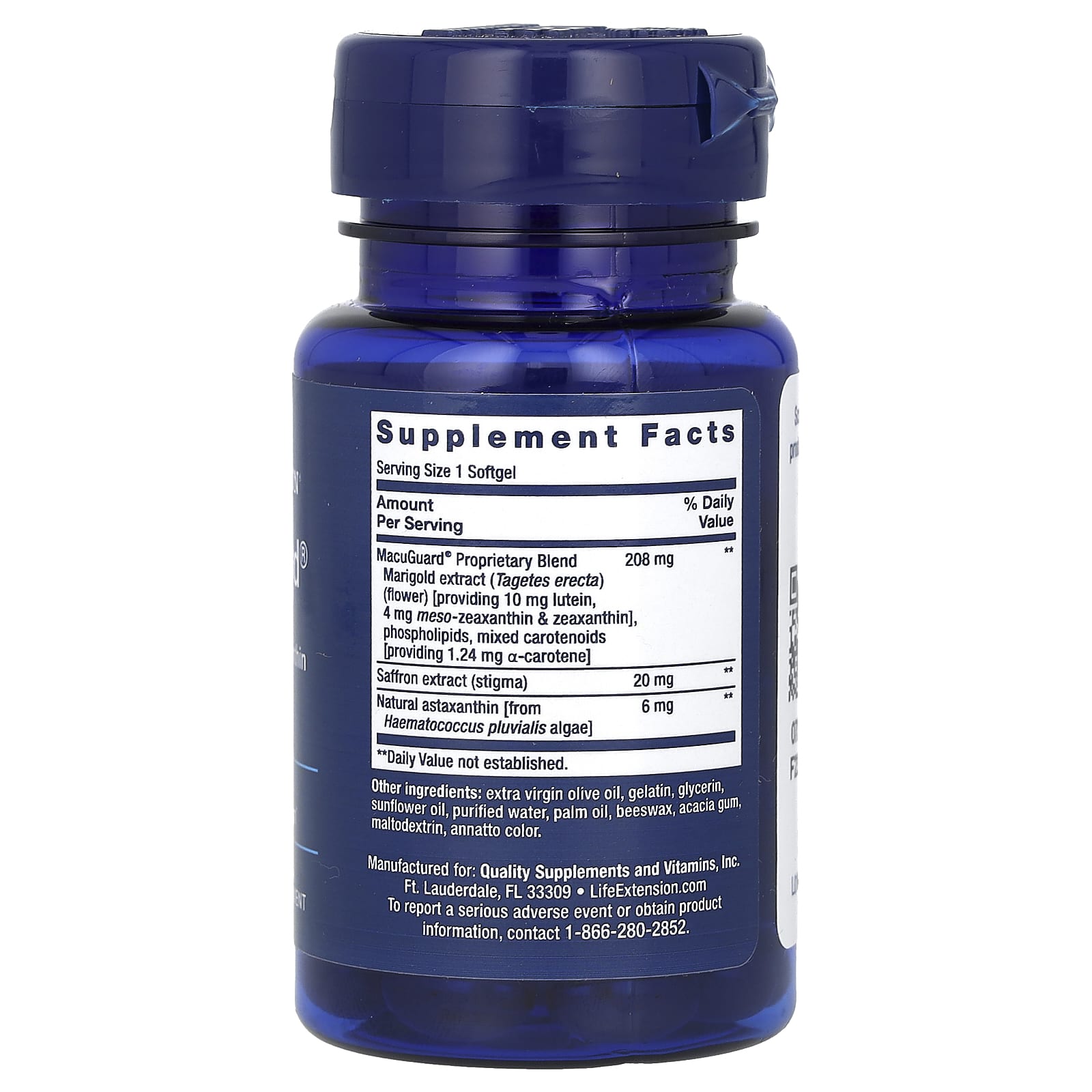 Life Extension, MacuGuard, Ocular Support with Saffron & Astaxanthin, 60 Softgels - Image 2