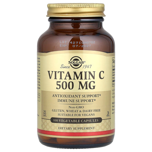 Solgar, Vitamin C, 500 mg, 100 Vegetable Capsules - Image 1