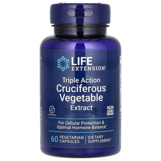 Life Extension, Triple Action Cruciferous Vegetable Extract, 60 Vegetarian Capsules - Image 1
