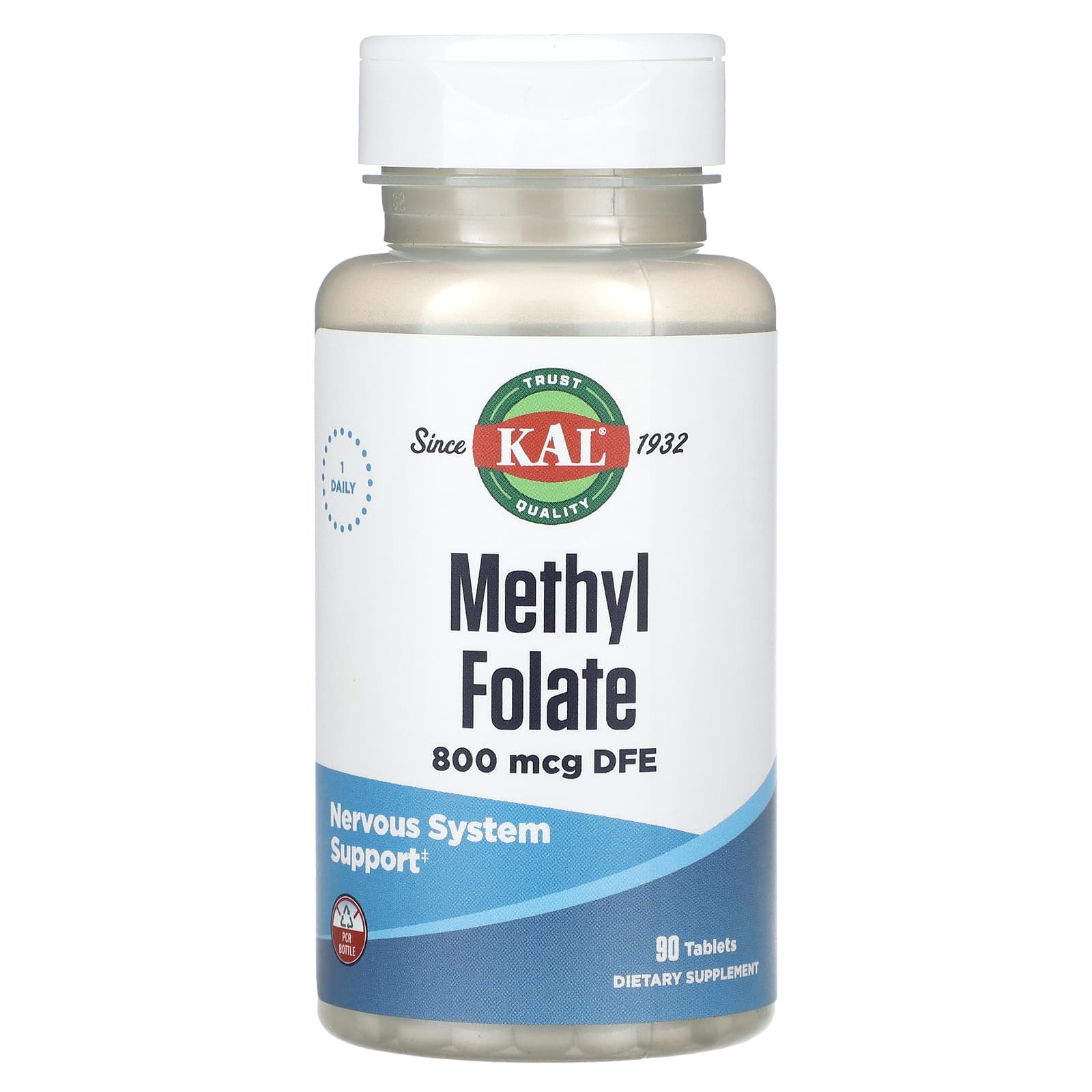 Folate Supplement for Nervous System Support, 90 Tablets - Image 1