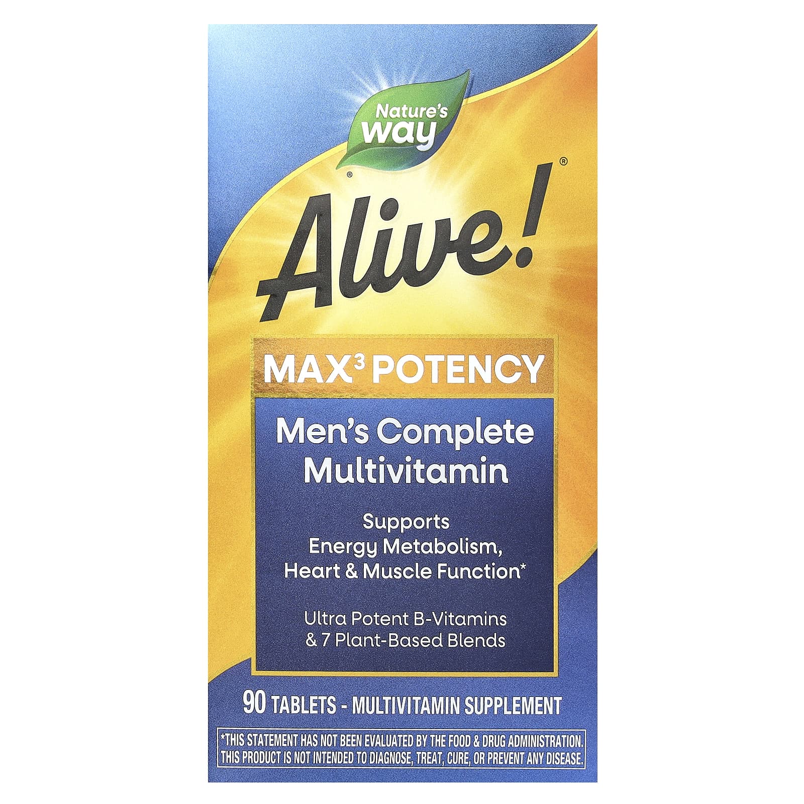Nature's Way, Alive!® Max3 Potency, Men's Complete Multivitamin, 90 Tablets - Image 1